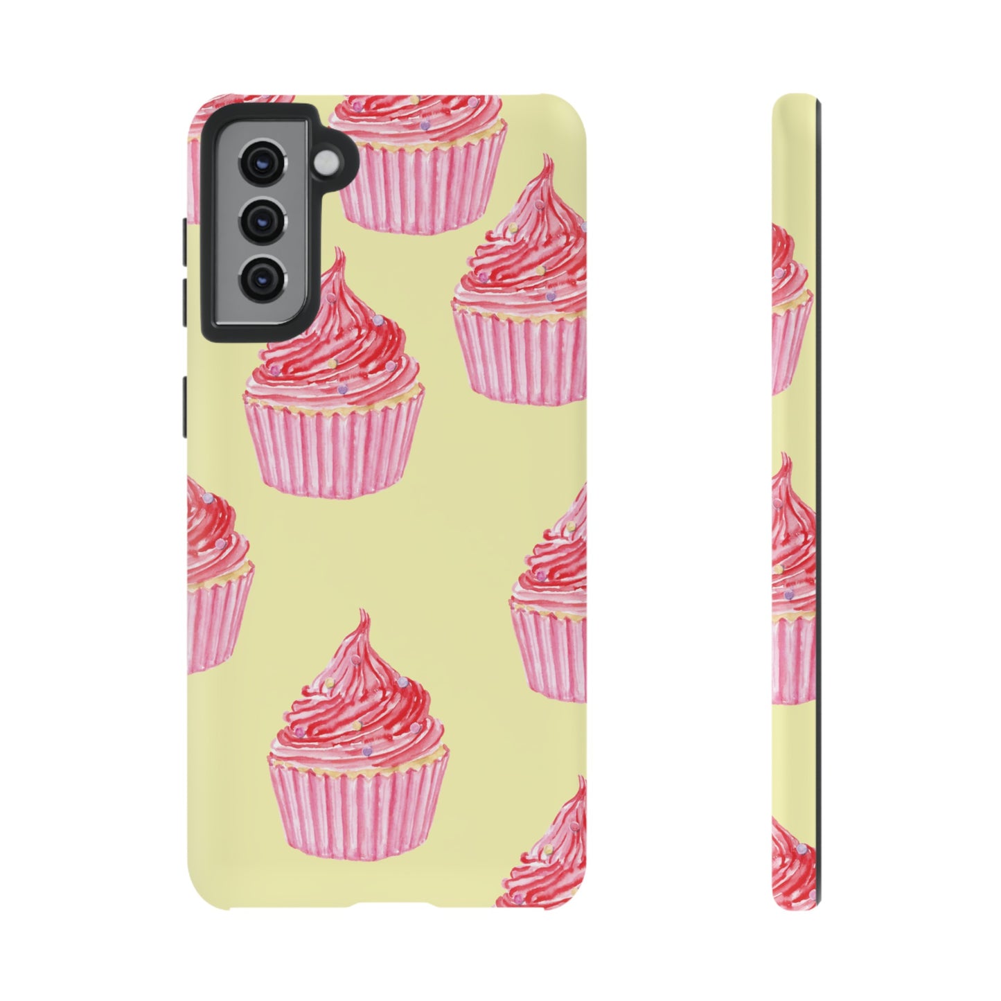 Pink Cupcake Wallpaper Phone Case | iPhone 15 Plus/ Pro, 14, 13, 12| Google Pixel 7, Pro, 5| Samsung Galaxy S23 All Major Phone Models