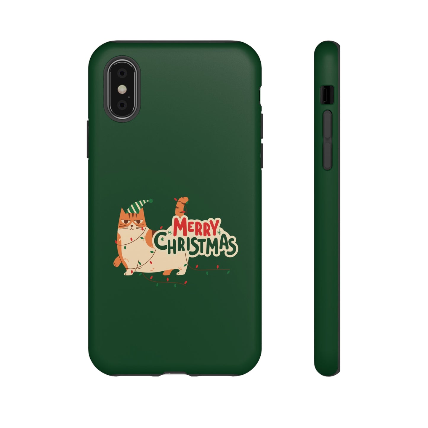 Cat Merry Christmas Phone Case | iPhone 15 Plus/ Pro, 14, 13, 12| Google Pixel 7, Pro, 5| Samsung Galaxy S23 All Major Phone Models