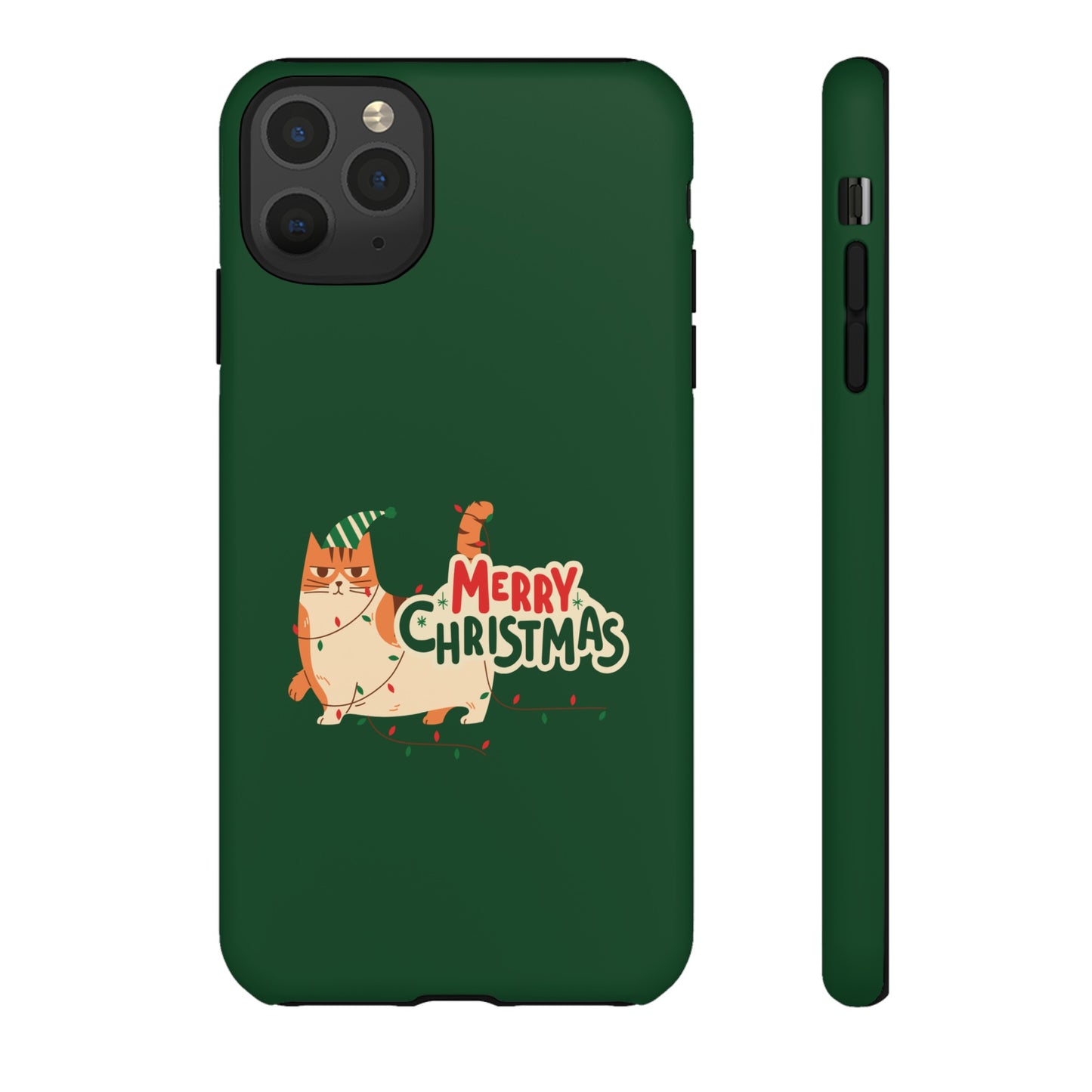 Cat Merry Christmas Phone Case | iPhone 15 Plus/ Pro, 14, 13, 12| Google Pixel 7, Pro, 5| Samsung Galaxy S23 All Major Phone Models