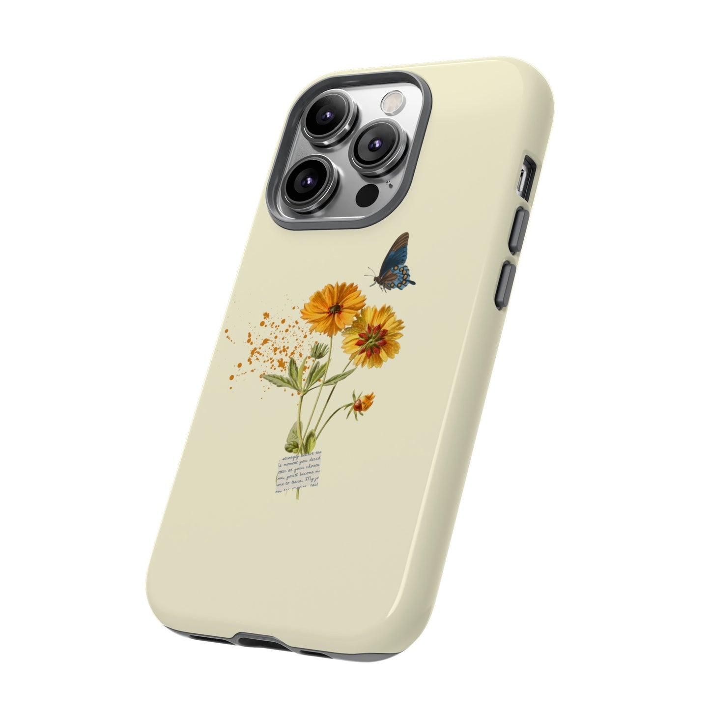 Butterfly Sunflowers Phone Case | iPhone 15 Plus/ Pro, 14, 13, 12| Google Pixel 7, Pro, 5| Samsung Galaxy S23 All Major Phone Models