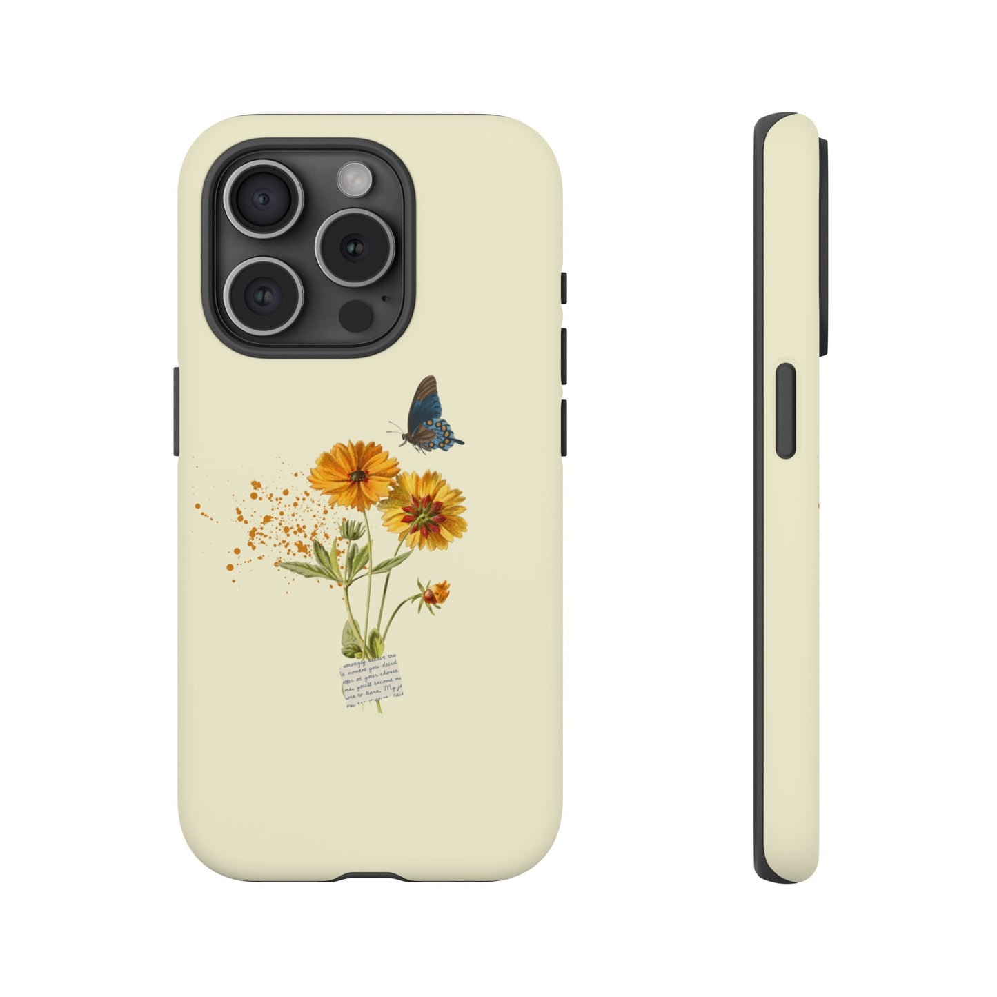 Butterfly Sunflowers Phone Case | iPhone 15 Plus/ Pro, 14, 13, 12| Google Pixel 7, Pro, 5| Samsung Galaxy S23 All Major Phone Models