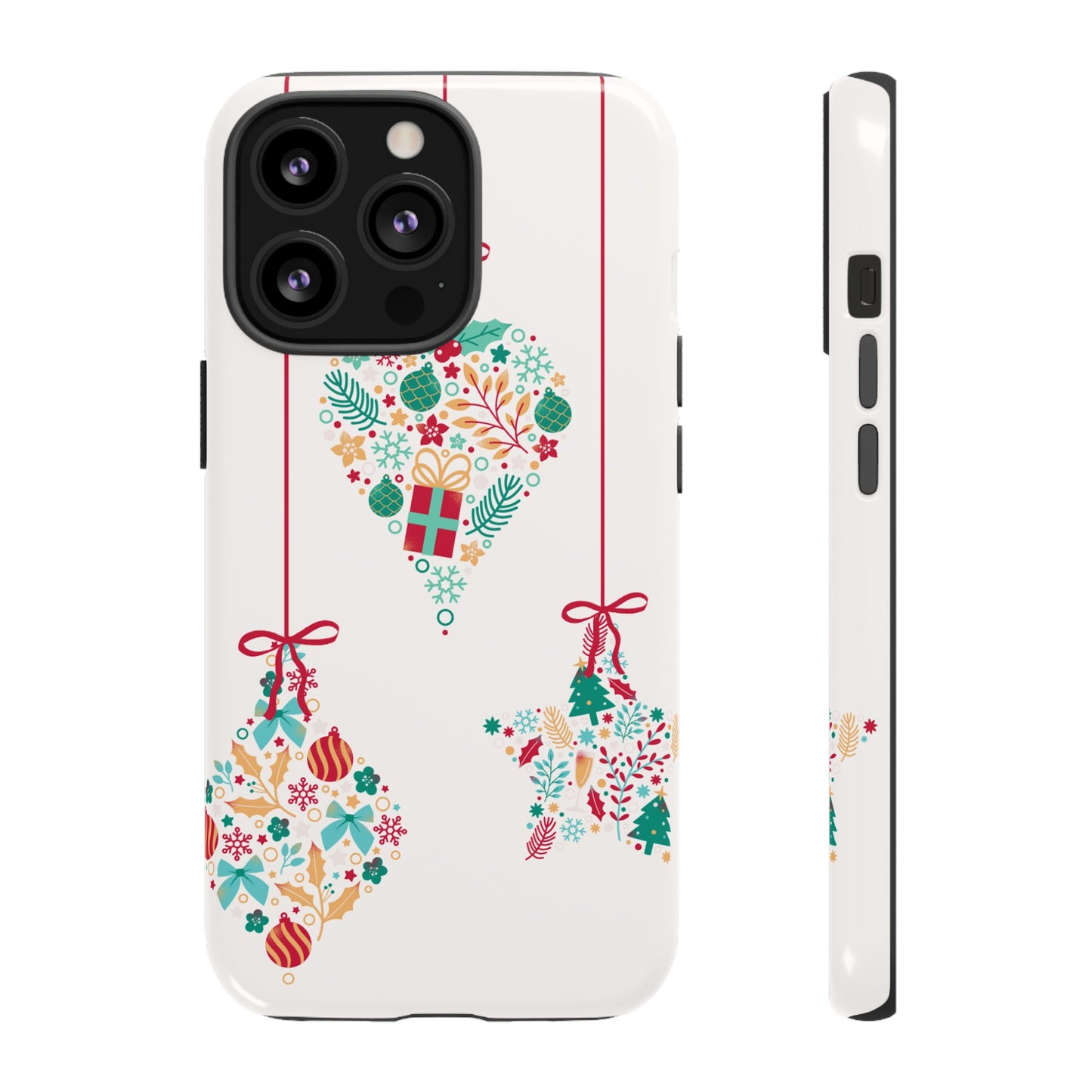 Christmas Ornaments Wallpaper Phone Case | iPhone 15 Plus/ Pro, 14, 13, 12| Google Pixel 7, Pro, 5| Samsung Galaxy S23 All Major Phone Models