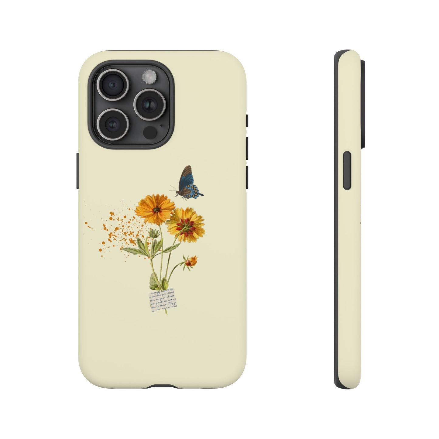 Butterfly Sunflowers Phone Case | iPhone 15 Plus/ Pro, 14, 13, 12| Google Pixel 7, Pro, 5| Samsung Galaxy S23 All Major Phone Models