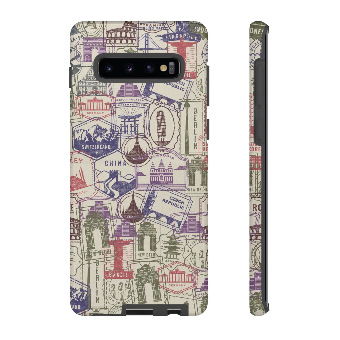 Travel Stamp Wallpaper Phone Case | iPhone 15 Plus/ Pro, 14, 13, 12| Google Pixel 7, Pro, 5| Samsung Galaxy S23 All Major Phone Models