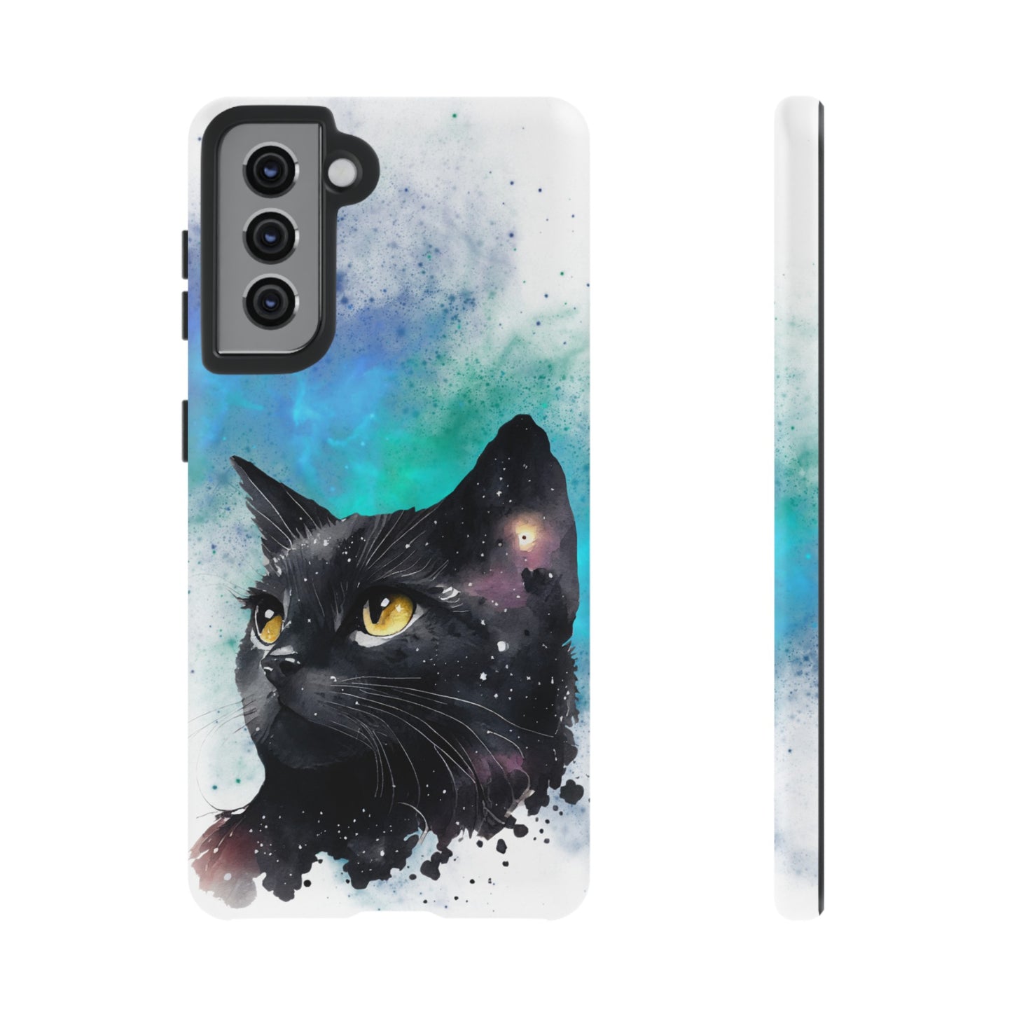 Cosmic Black Cat Phone Case | iPhone 15 Plus/ Pro, 14, 13, 12| Google Pixel 7, Pro, 5| Samsung Galaxy S23 All Major Phone Models