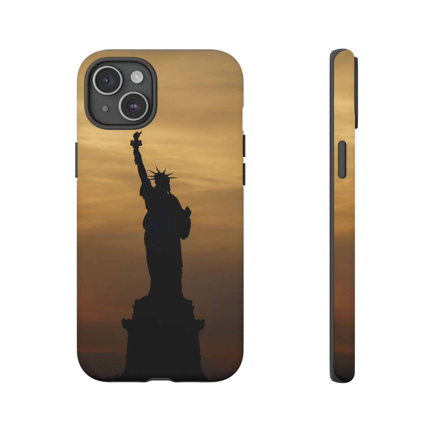 Silhouette Statue Of Liberty Wallpaper Phone Case | iPhone 15 Plus/ Pro, 14, 13, 12| Google Pixel 7, Pro, 5| Samsung Galaxy S23 All Major Phone Models