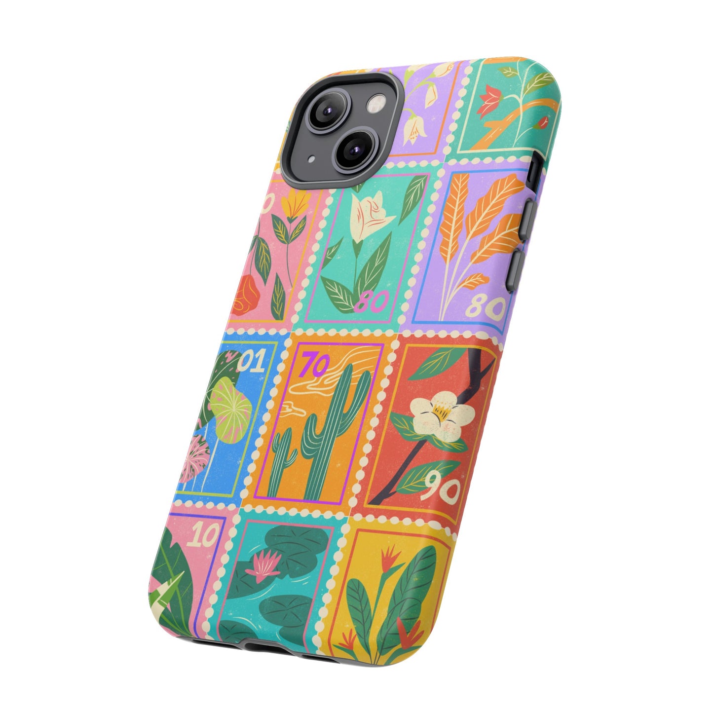 Flower Stamps Phone Case | iPhone 15 Plus/ Pro, 14, 13, 12| Google Pixel 7, Pro, 5| Samsung Galaxy S23 All Major Phone Models