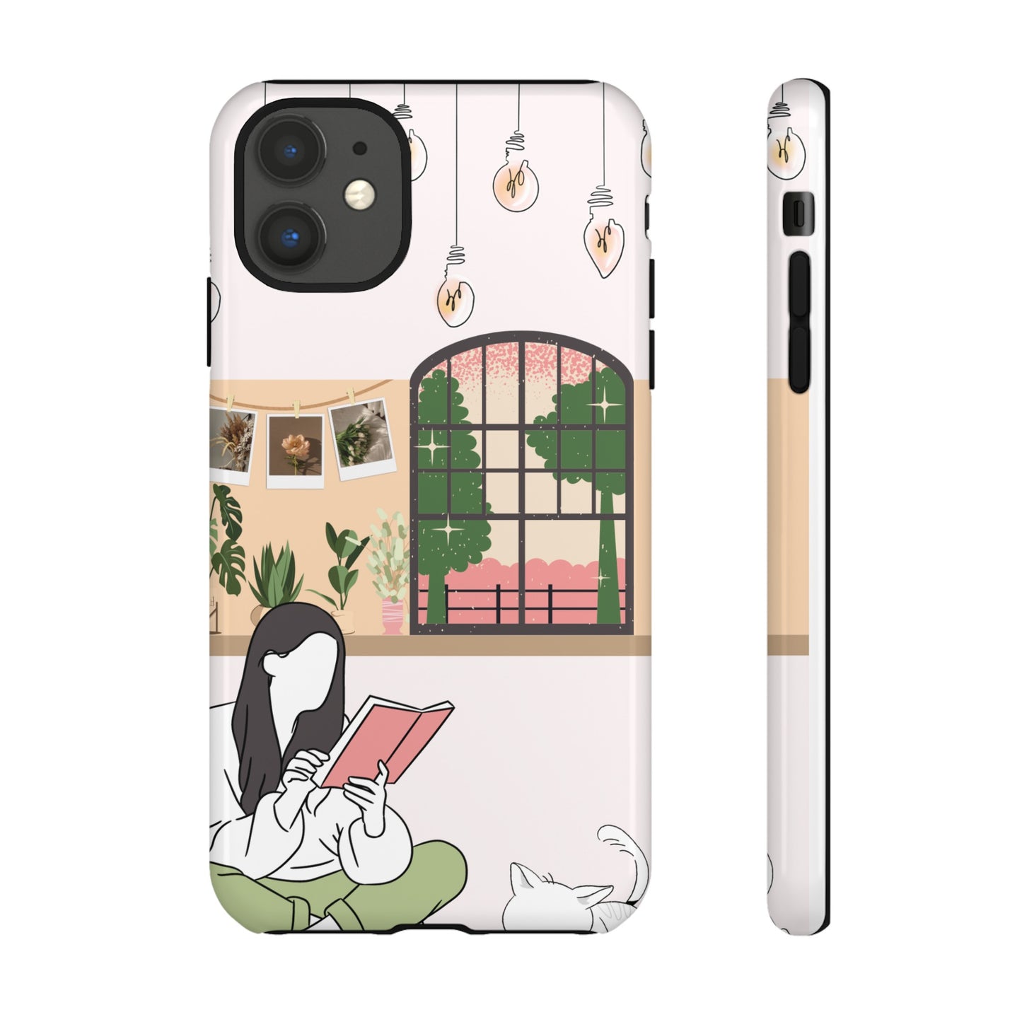 Girl and Cat Wallpaper Phone Case | iPhone 15 Plus/ Pro, 14, 13, 12| Google Pixel 7, Pro, 5| Samsung Galaxy S23 All Major Phone Models