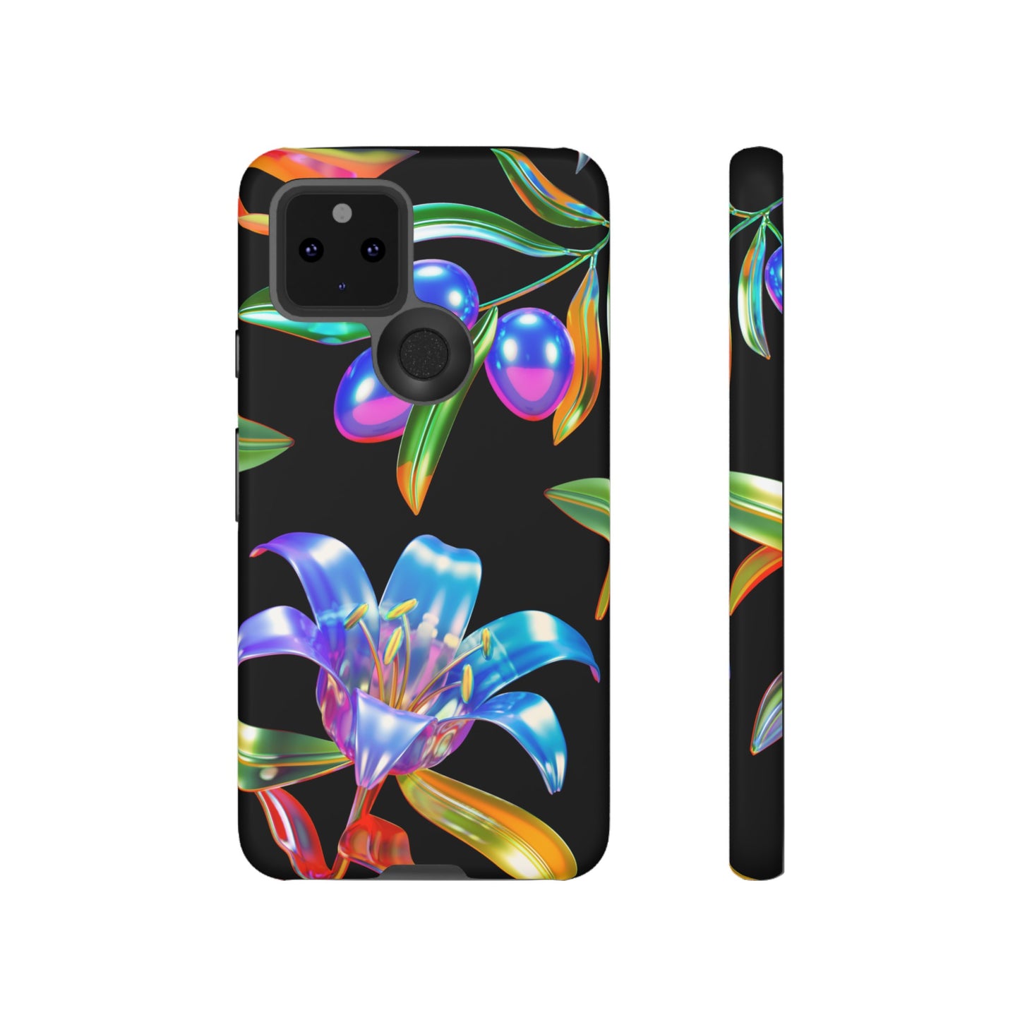 Metallic Flowers Phone Case | iPhone 15 Plus/ Pro, 14, 13, 12| Google Pixel 7, Pro, 5| Samsung Galaxy S23 All Major Phone Models