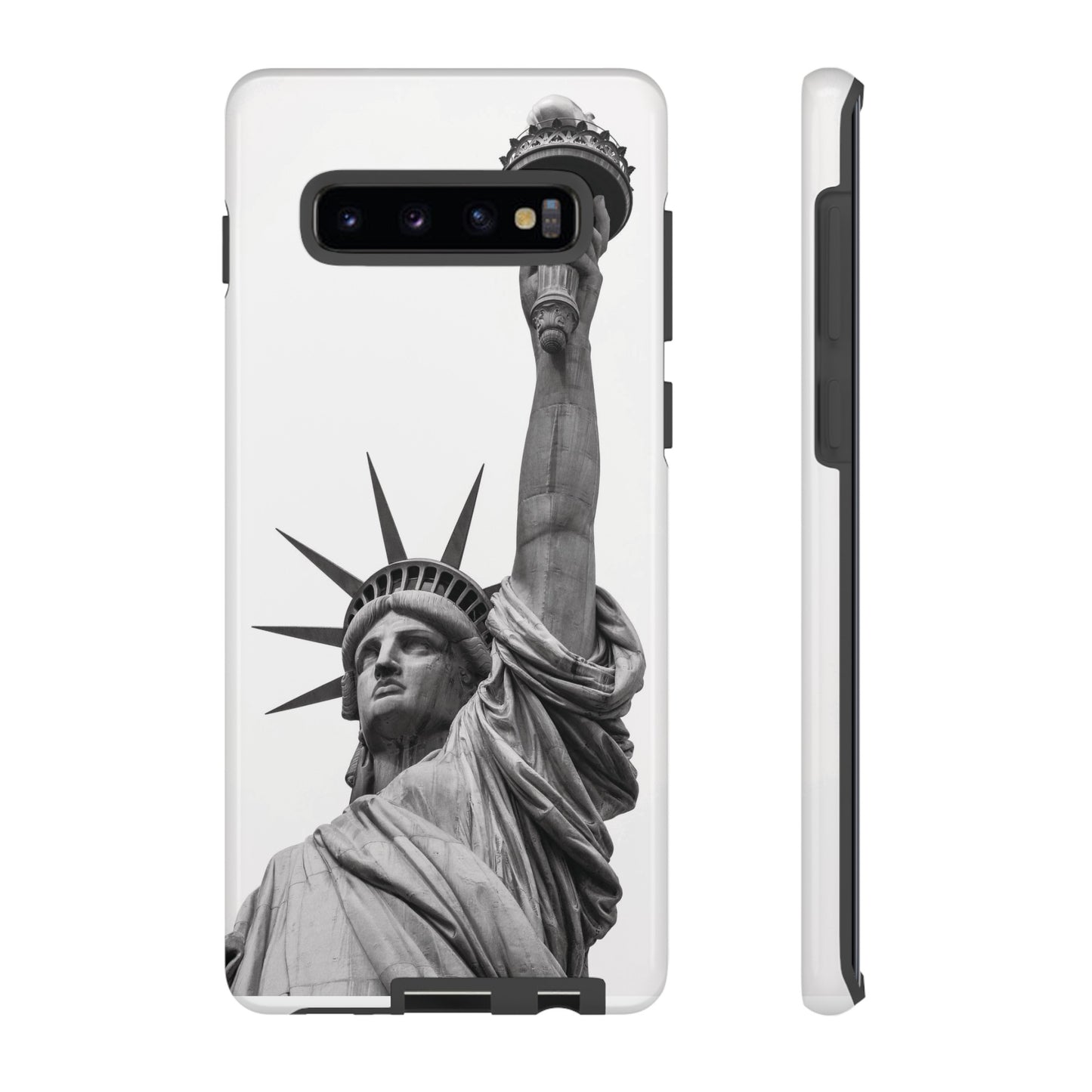 Black & White Statue of Liberty Wallpaper Phone Case | iPhone 15 Plus/ Pro, 14, 13, 12| Google Pixel 7, Pro, 5| Samsung Galaxy S23 All Major Phone Models