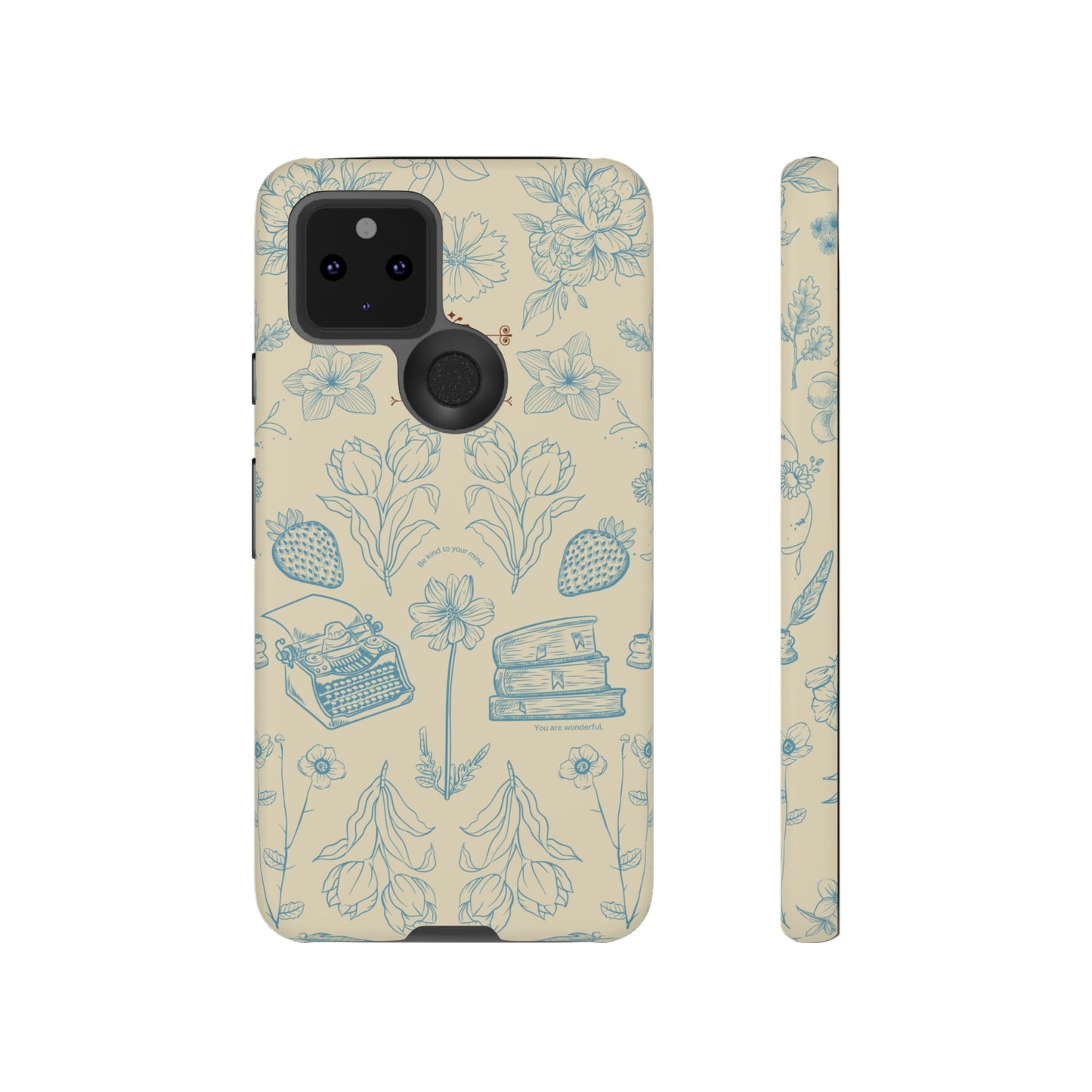 Typewriter Among The Flowers Phone Case | iPhone 15 Plus/ Pro, 14, 13, 12| Google Pixel 7, Pro, 5| Samsung Galaxy S23 All Major Phone Models