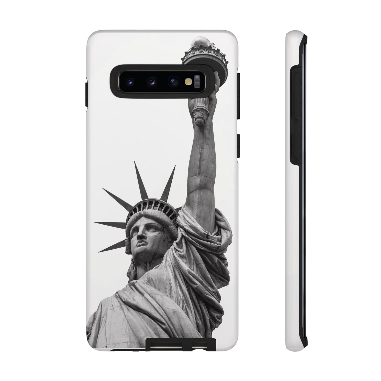 Black & White Statue of Liberty Wallpaper Phone Case | iPhone 15 Plus/ Pro, 14, 13, 12| Google Pixel 7, Pro, 5| Samsung Galaxy S23 All Major Phone Models