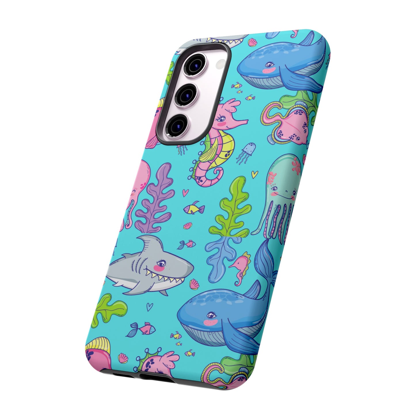 Cartoon Sea Creatures Wallpaper Phone Case | iPhone 15 Plus/ Pro, 14, 13, 12| Google Pixel 7, Pro, 5| Samsung Galaxy S23 All Major Phone Models