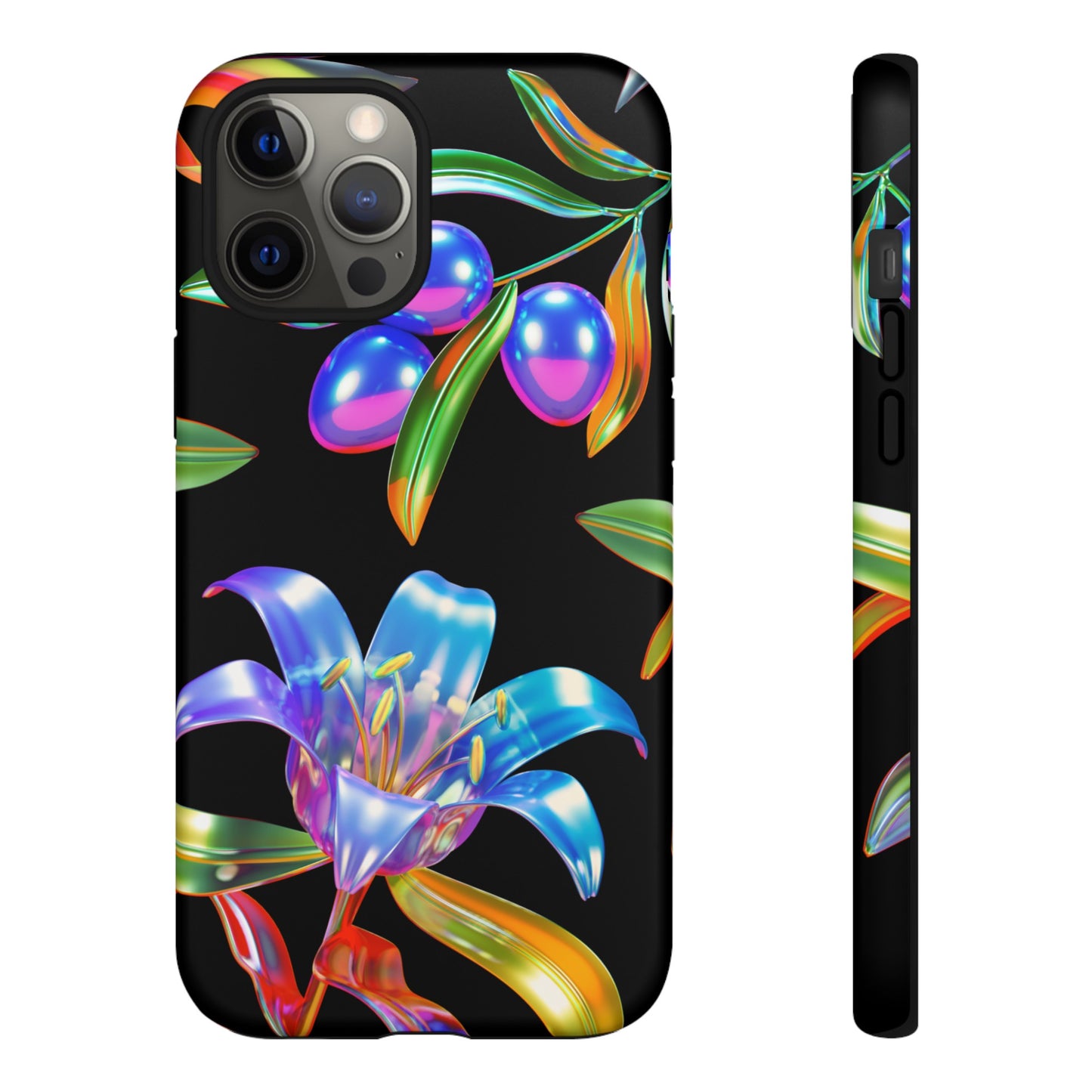 Metallic Flowers Phone Case | iPhone 15 Plus/ Pro, 14, 13, 12| Google Pixel 7, Pro, 5| Samsung Galaxy S23 All Major Phone Models