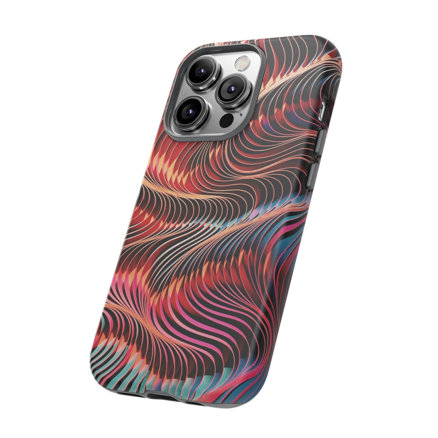 Wavy Crimson Abstract Wallpaper Phone Case|iPhone 15 Plus/ Pro, 14, 13, 12|Google Pixel 7, Pro, 5| Samsung Galaxy S23 All Major Phone Models