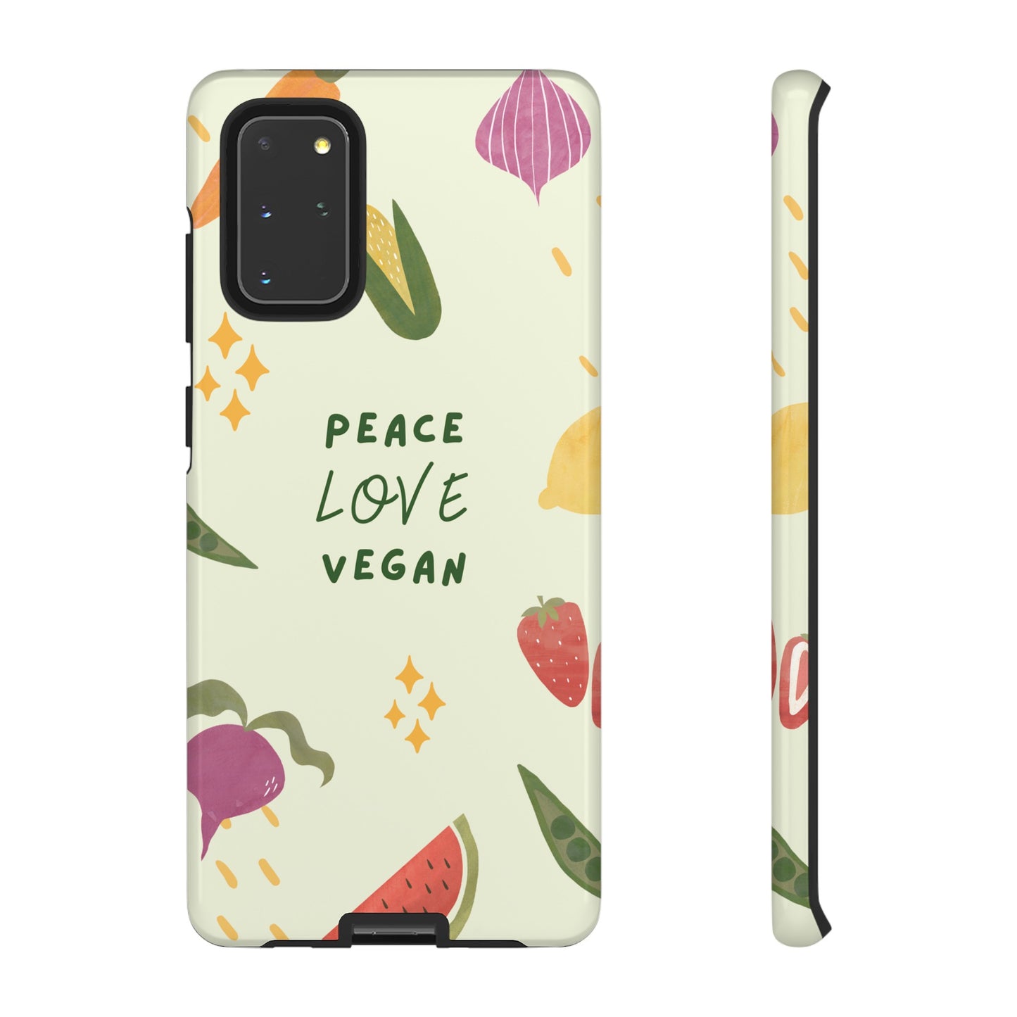 Peace Love Vegan Wallpaper Phone Case | iPhone 15 Plus/ Pro, 14, 13, 12| Google Pixel 7, Pro, 5| Samsung Galaxy S23 All Major Phone Models