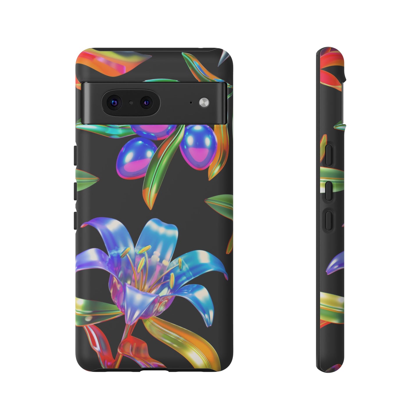 Metallic Flowers Phone Case | iPhone 15 Plus/ Pro, 14, 13, 12| Google Pixel 7, Pro, 5| Samsung Galaxy S23 All Major Phone Models