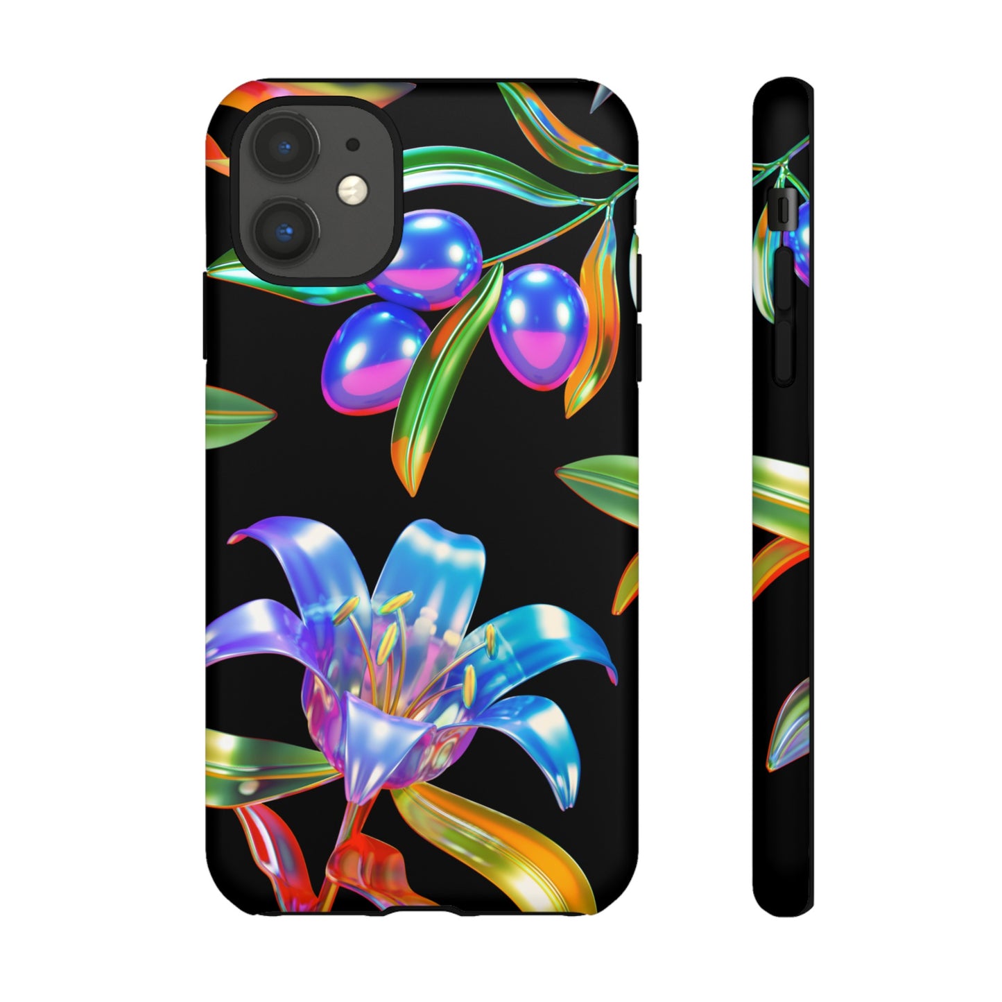 Metallic Flowers Phone Case | iPhone 15 Plus/ Pro, 14, 13, 12| Google Pixel 7, Pro, 5| Samsung Galaxy S23 All Major Phone Models