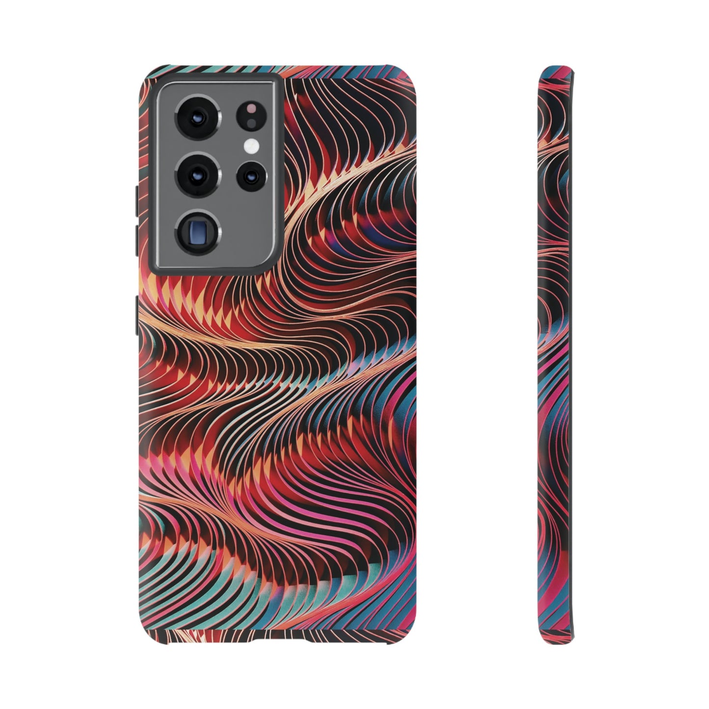 Wavy Crimson Abstract Wallpaper Phone Case|iPhone 15 Plus/ Pro, 14, 13, 12|Google Pixel 7, Pro, 5| Samsung Galaxy S23 All Major Phone Models