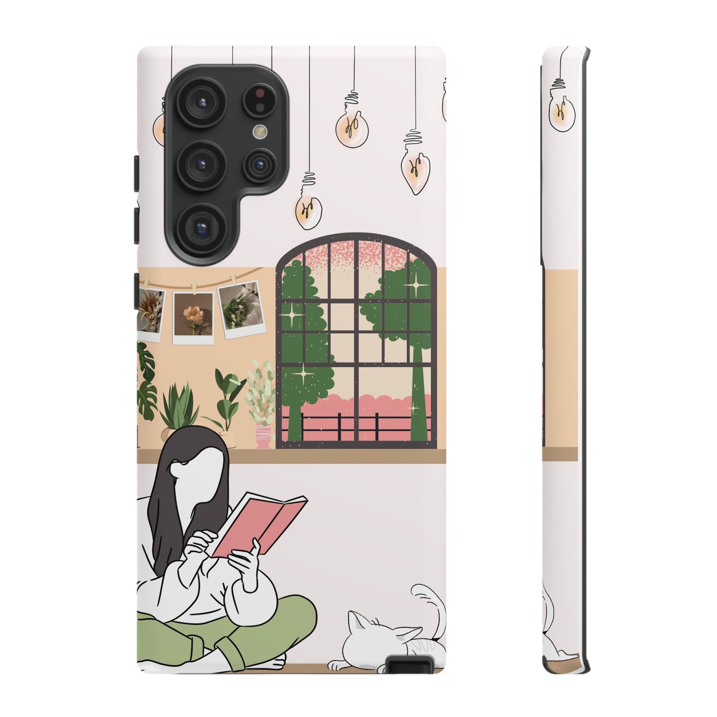 Girl and Cat Wallpaper Phone Case | iPhone 15 Plus/ Pro, 14, 13, 12| Google Pixel 7, Pro, 5| Samsung Galaxy S23 All Major Phone Models