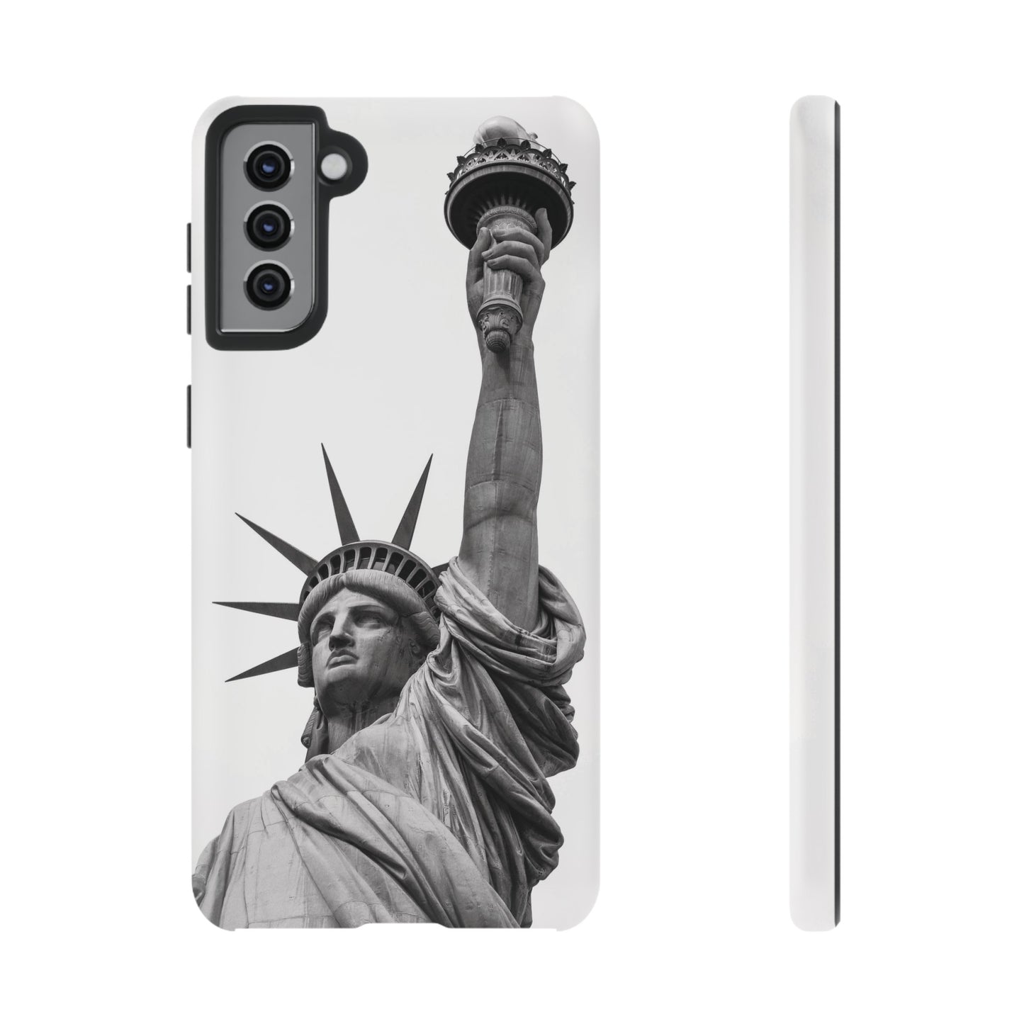 Black & White Statue of Liberty Wallpaper Phone Case | iPhone 15 Plus/ Pro, 14, 13, 12| Google Pixel 7, Pro, 5| Samsung Galaxy S23 All Major Phone Models