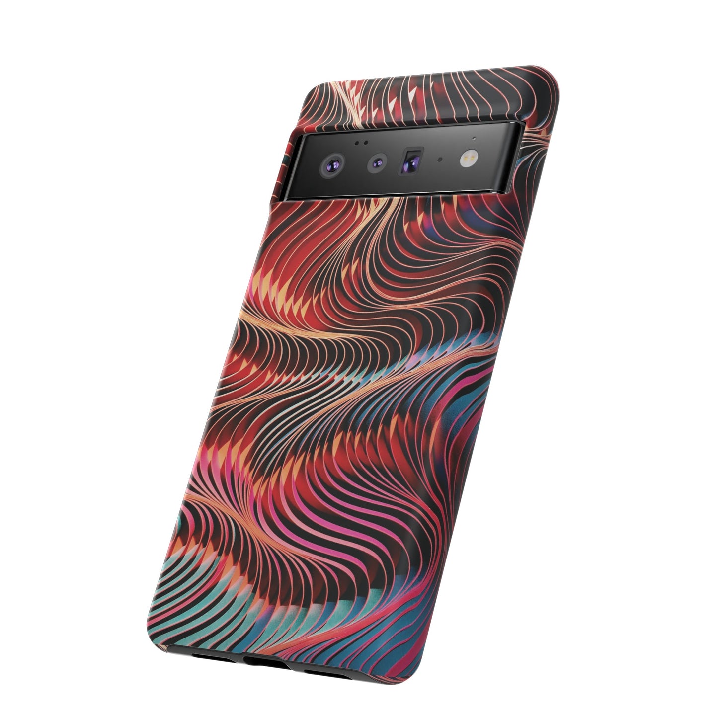 Wavy Crimson Abstract Wallpaper Phone Case|iPhone 15 Plus/ Pro, 14, 13, 12|Google Pixel 7, Pro, 5| Samsung Galaxy S23 All Major Phone Models