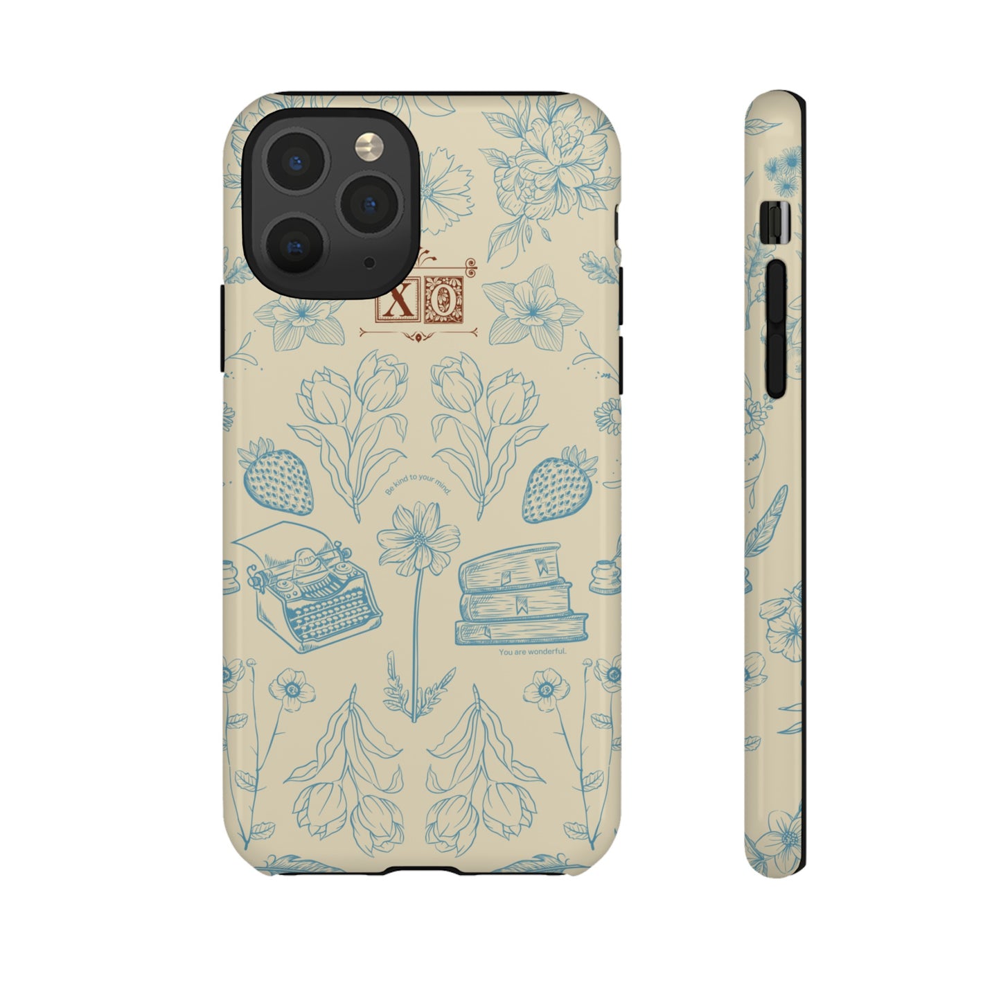 Typewriter Among The Flowers Phone Case | iPhone 15 Plus/ Pro, 14, 13, 12| Google Pixel 7, Pro, 5| Samsung Galaxy S23 All Major Phone Models