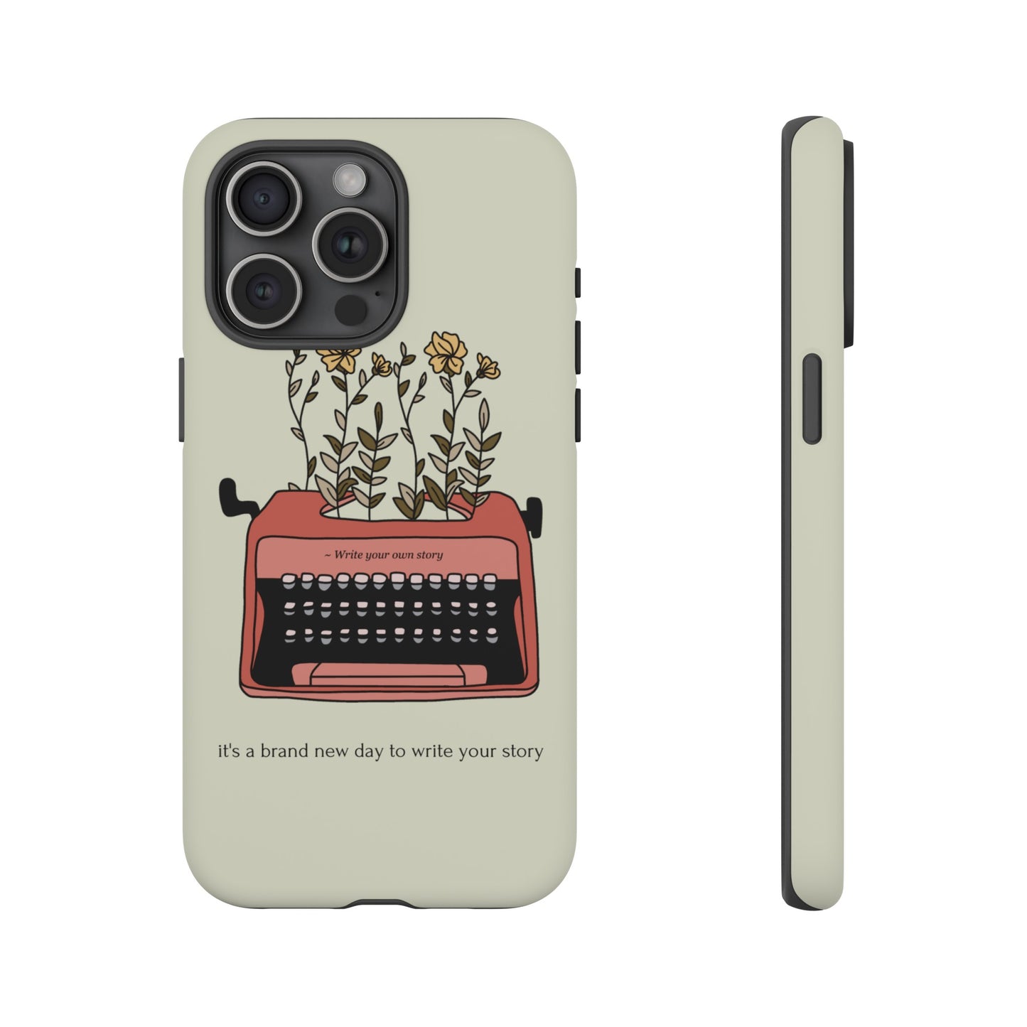 Flower Typewriter Phone Case | iPhone 15 Plus/ Pro, 14, 13, 12| Google Pixel 7, Pro, 5| Samsung Galaxy S23 All Major Phone Models