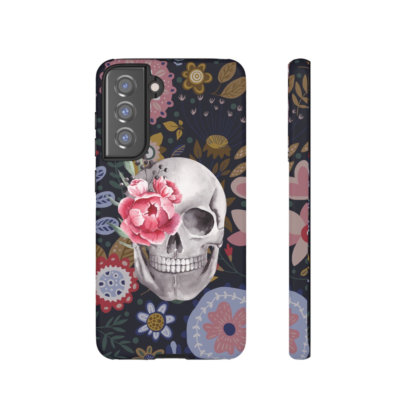 Floral Skull Wallpaper Phone Case | iPhone 15 Plus/ Pro, 14, 13, 12| Google Pixel 7, Pro, 5| Samsung Galaxy S23 All Major Phone Models