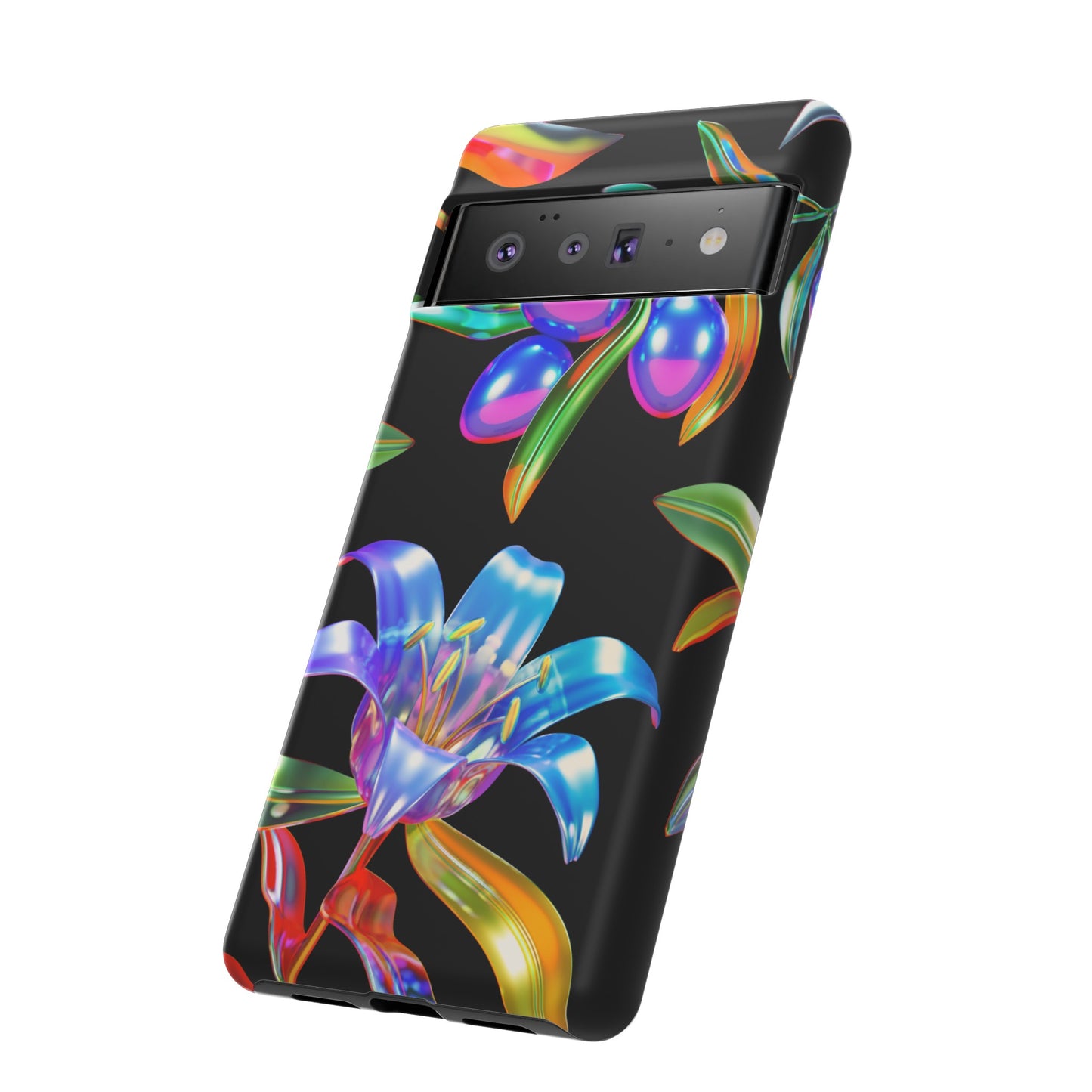 Metallic Flowers Phone Case | iPhone 15 Plus/ Pro, 14, 13, 12| Google Pixel 7, Pro, 5| Samsung Galaxy S23 All Major Phone Models