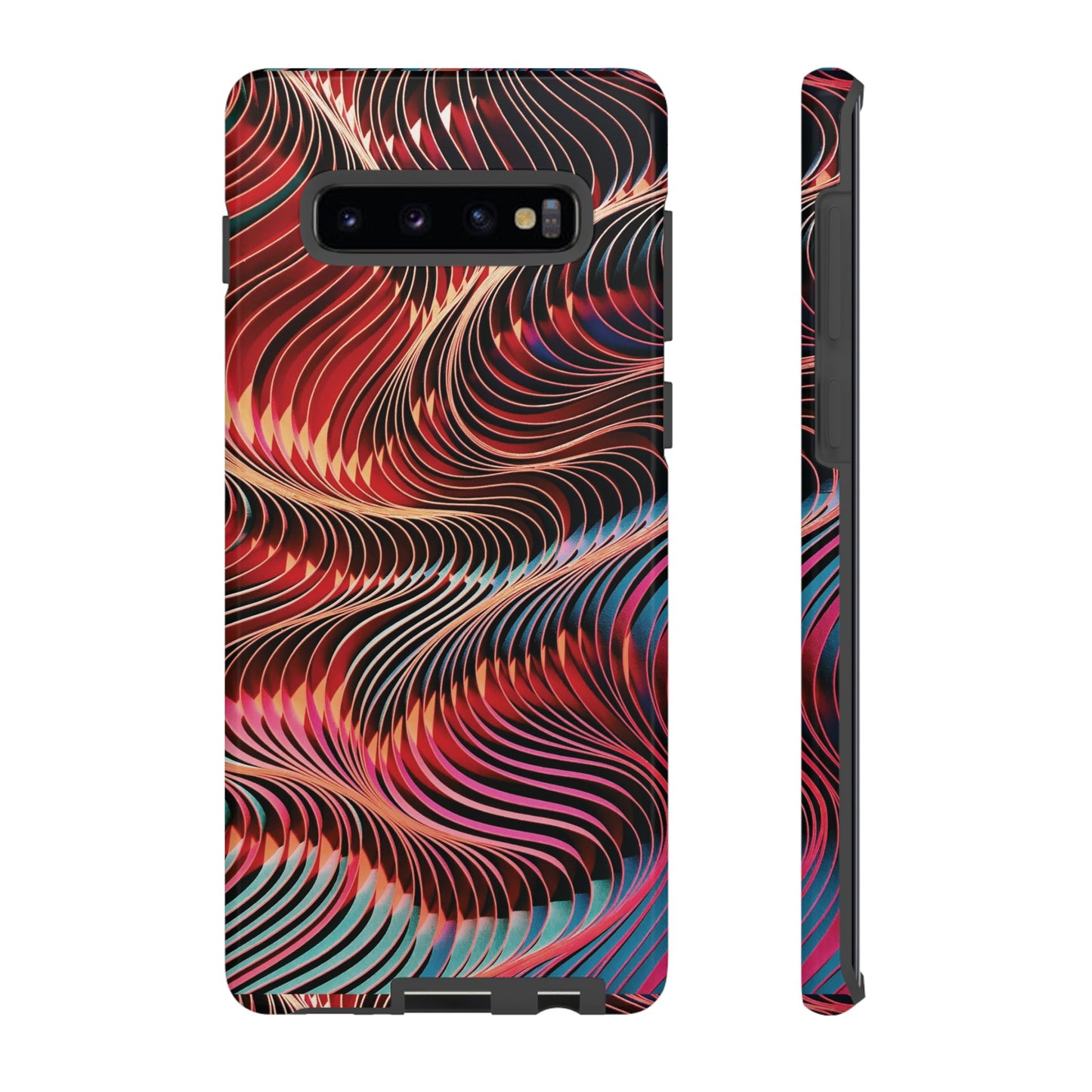 Wavy Crimson Abstract Wallpaper Phone Case|iPhone 15 Plus/ Pro, 14, 13, 12|Google Pixel 7, Pro, 5| Samsung Galaxy S23 All Major Phone Models