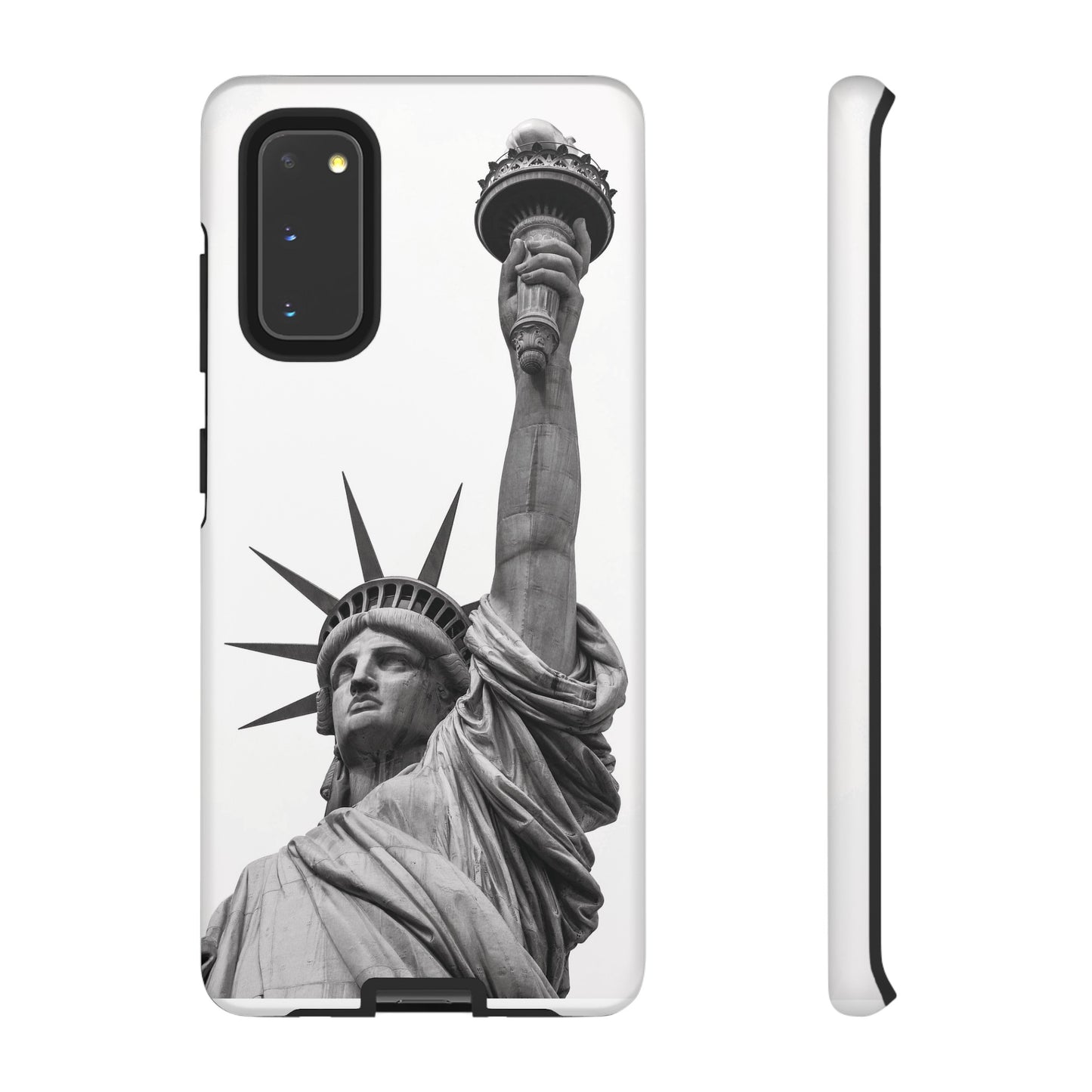 Black & White Statue of Liberty Wallpaper Phone Case | iPhone 15 Plus/ Pro, 14, 13, 12| Google Pixel 7, Pro, 5| Samsung Galaxy S23 All Major Phone Models