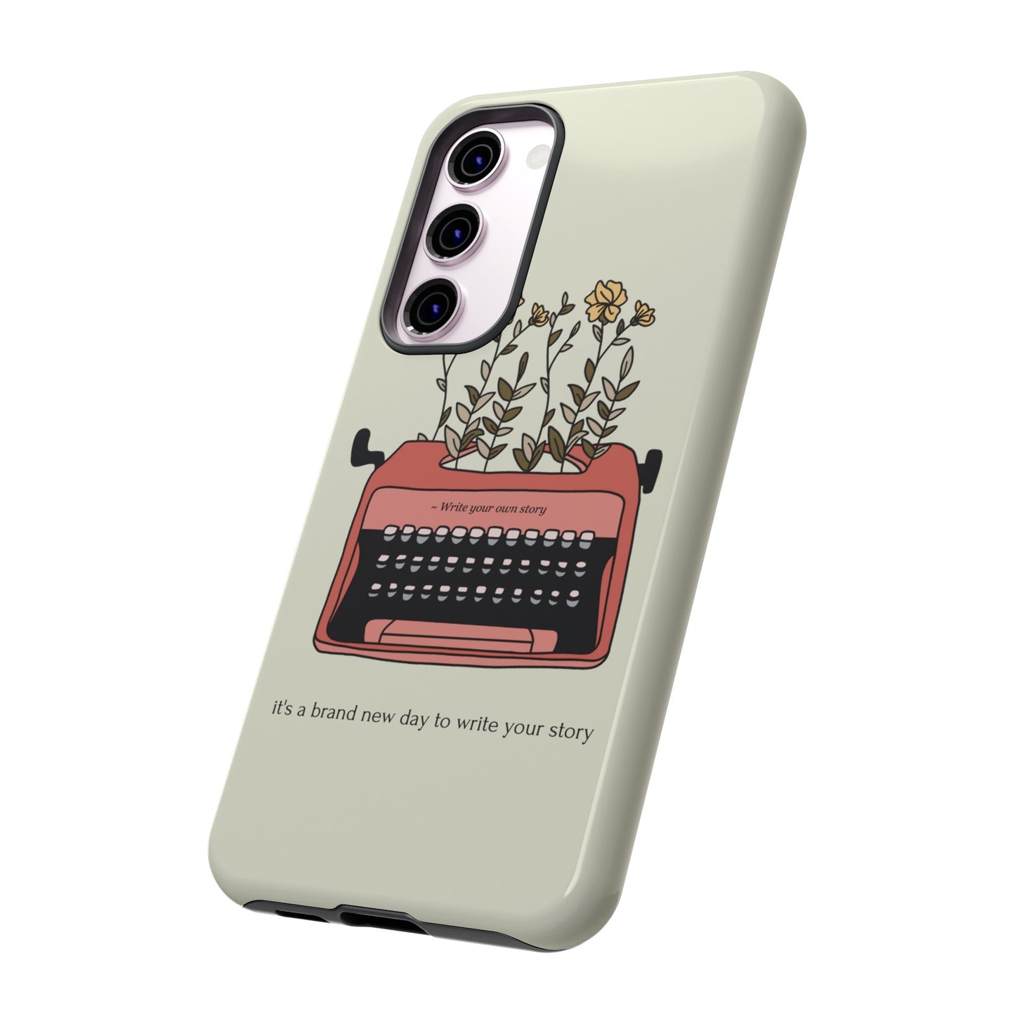 Flower Typewriter Phone Case | iPhone 15 Plus/ Pro, 14, 13, 12| Google Pixel 7, Pro, 5| Samsung Galaxy S23 All Major Phone Models