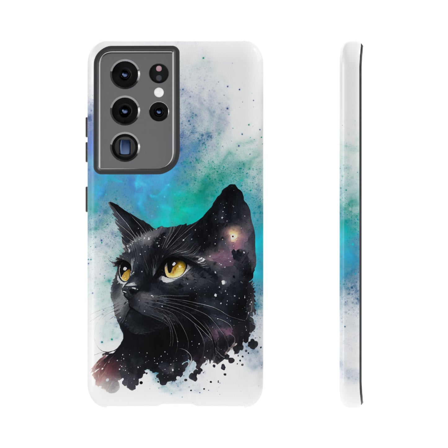 Cosmic Black Cat Phone Case | iPhone 15 Plus/ Pro, 14, 13, 12| Google Pixel 7, Pro, 5| Samsung Galaxy S23 All Major Phone Models