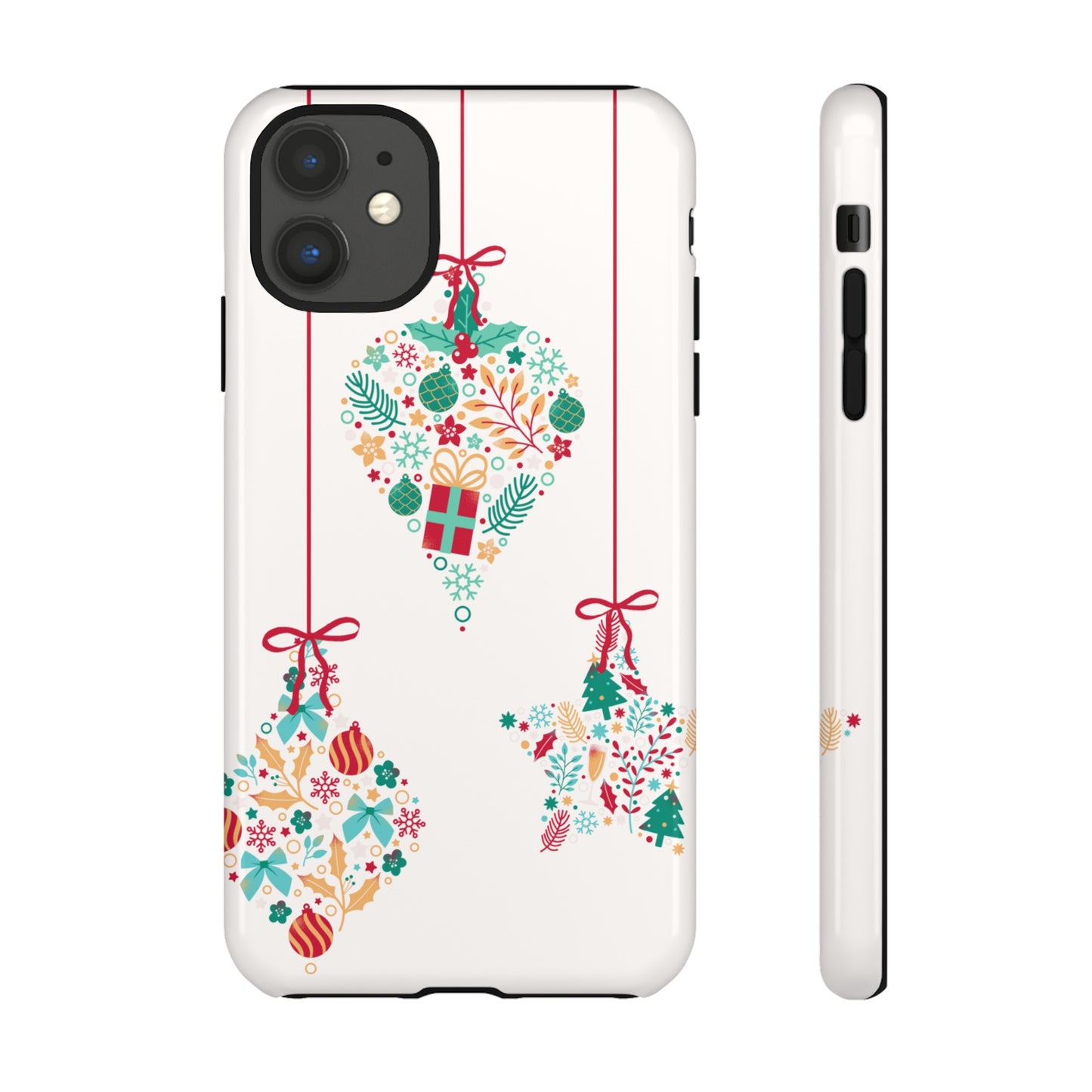 Christmas Ornaments Wallpaper Phone Case | iPhone 15 Plus/ Pro, 14, 13, 12| Google Pixel 7, Pro, 5| Samsung Galaxy S23 All Major Phone Models