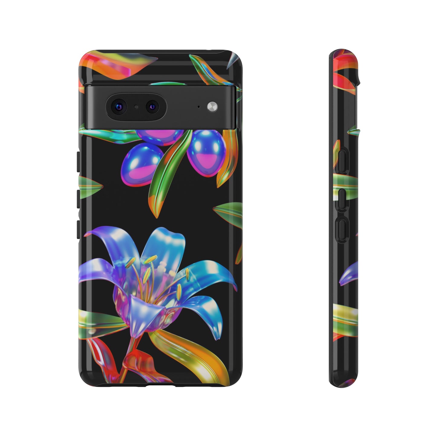 Metallic Flowers Phone Case | iPhone 15 Plus/ Pro, 14, 13, 12| Google Pixel 7, Pro, 5| Samsung Galaxy S23 All Major Phone Models