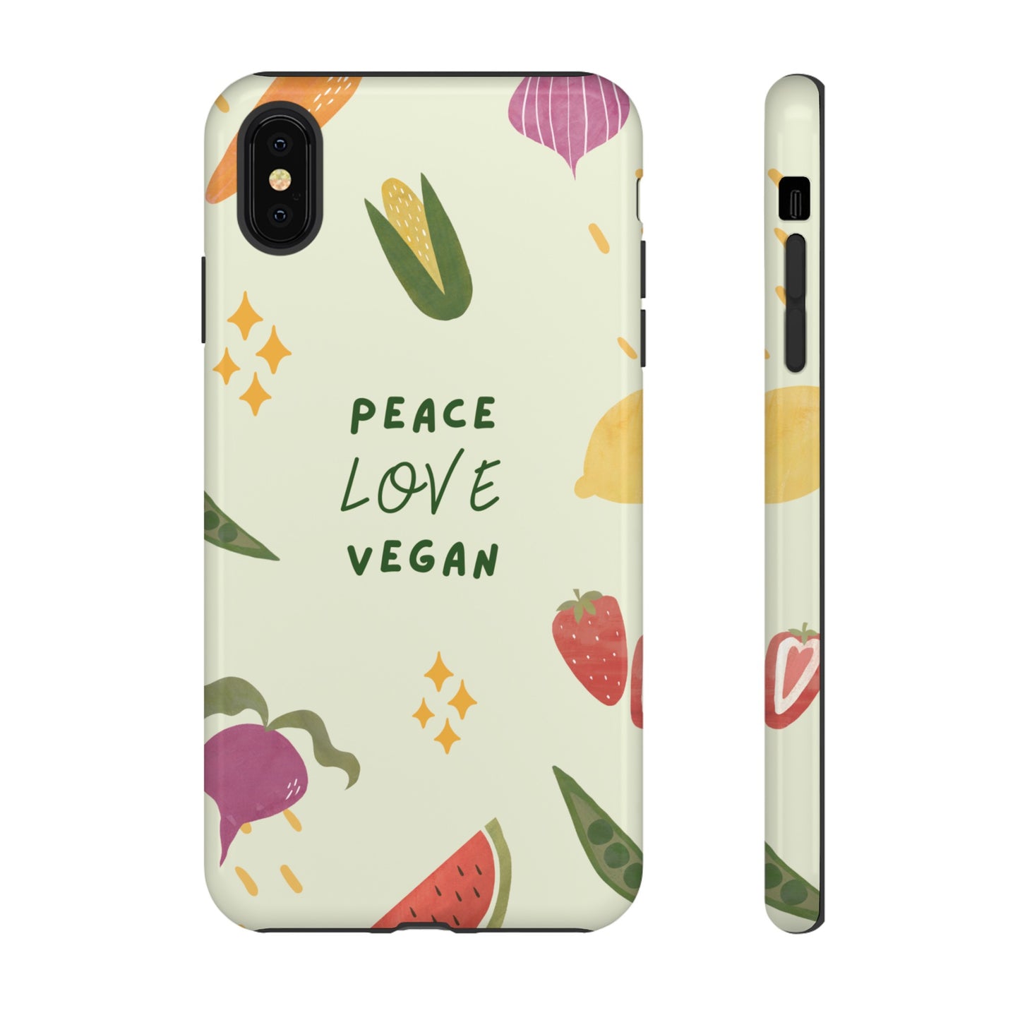 Peace Love Vegan Wallpaper Phone Case | iPhone 15 Plus/ Pro, 14, 13, 12| Google Pixel 7, Pro, 5| Samsung Galaxy S23 All Major Phone Models