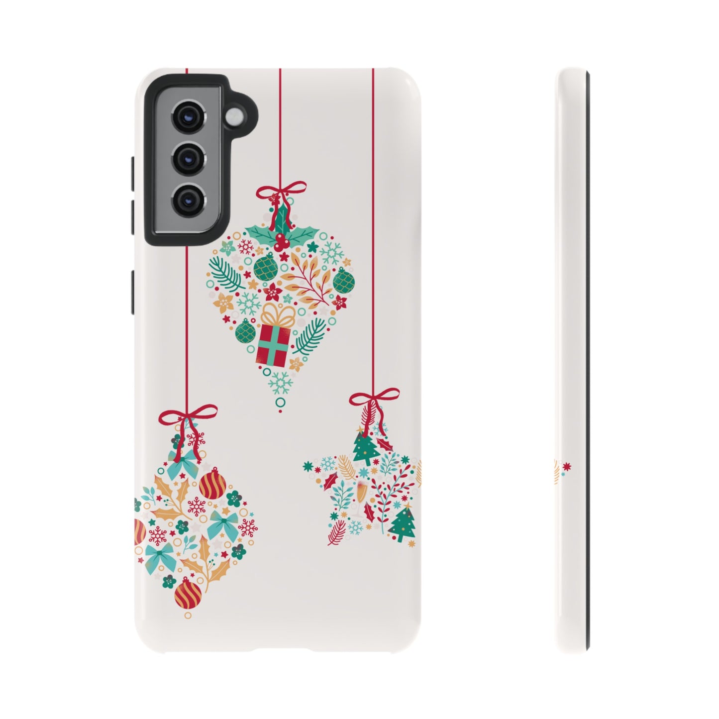 Christmas Ornaments Wallpaper Phone Case | iPhone 15 Plus/ Pro, 14, 13, 12| Google Pixel 7, Pro, 5| Samsung Galaxy S23 All Major Phone Models