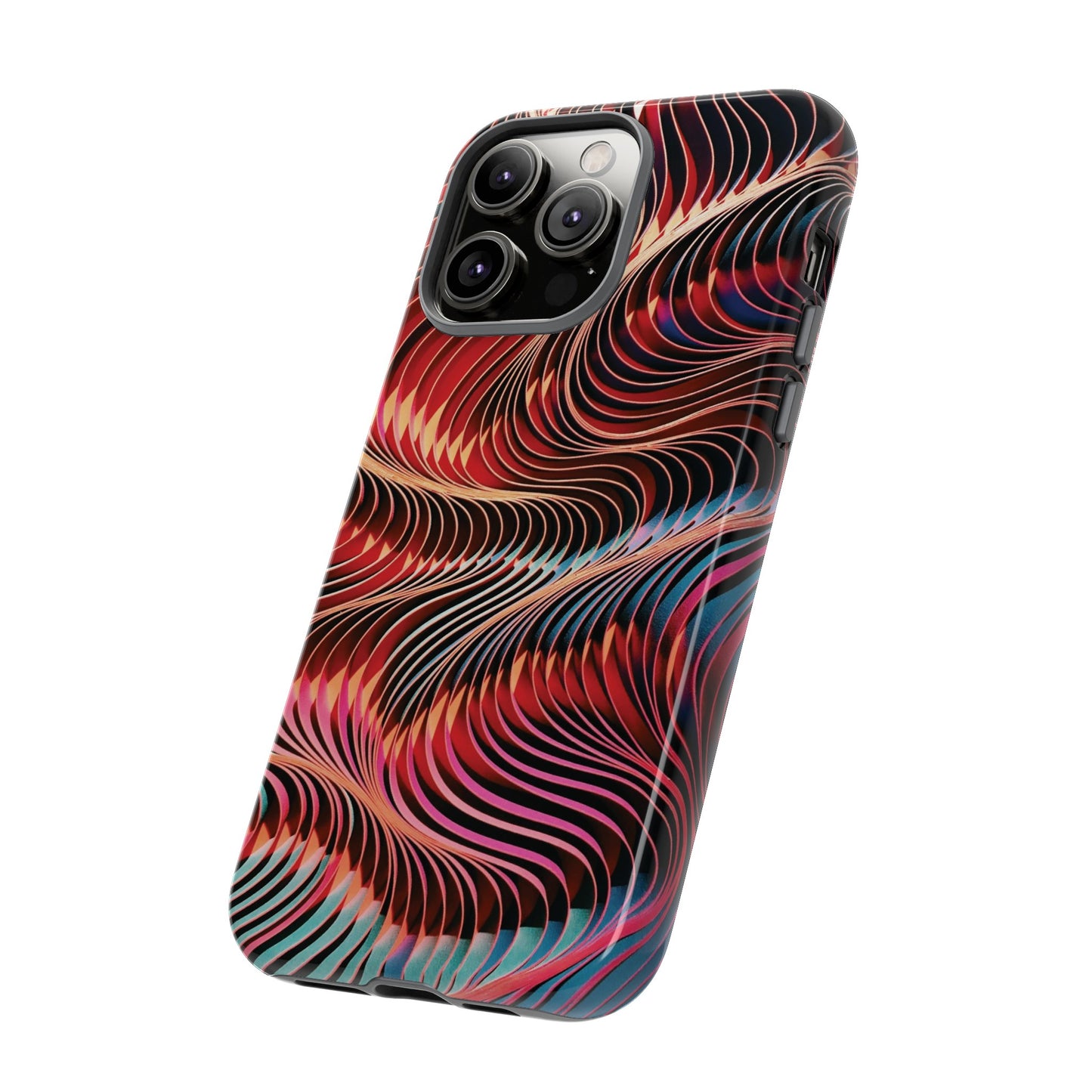 Wavy Crimson Abstract Wallpaper Phone Case|iPhone 15 Plus/ Pro, 14, 13, 12|Google Pixel 7, Pro, 5| Samsung Galaxy S23 All Major Phone Models