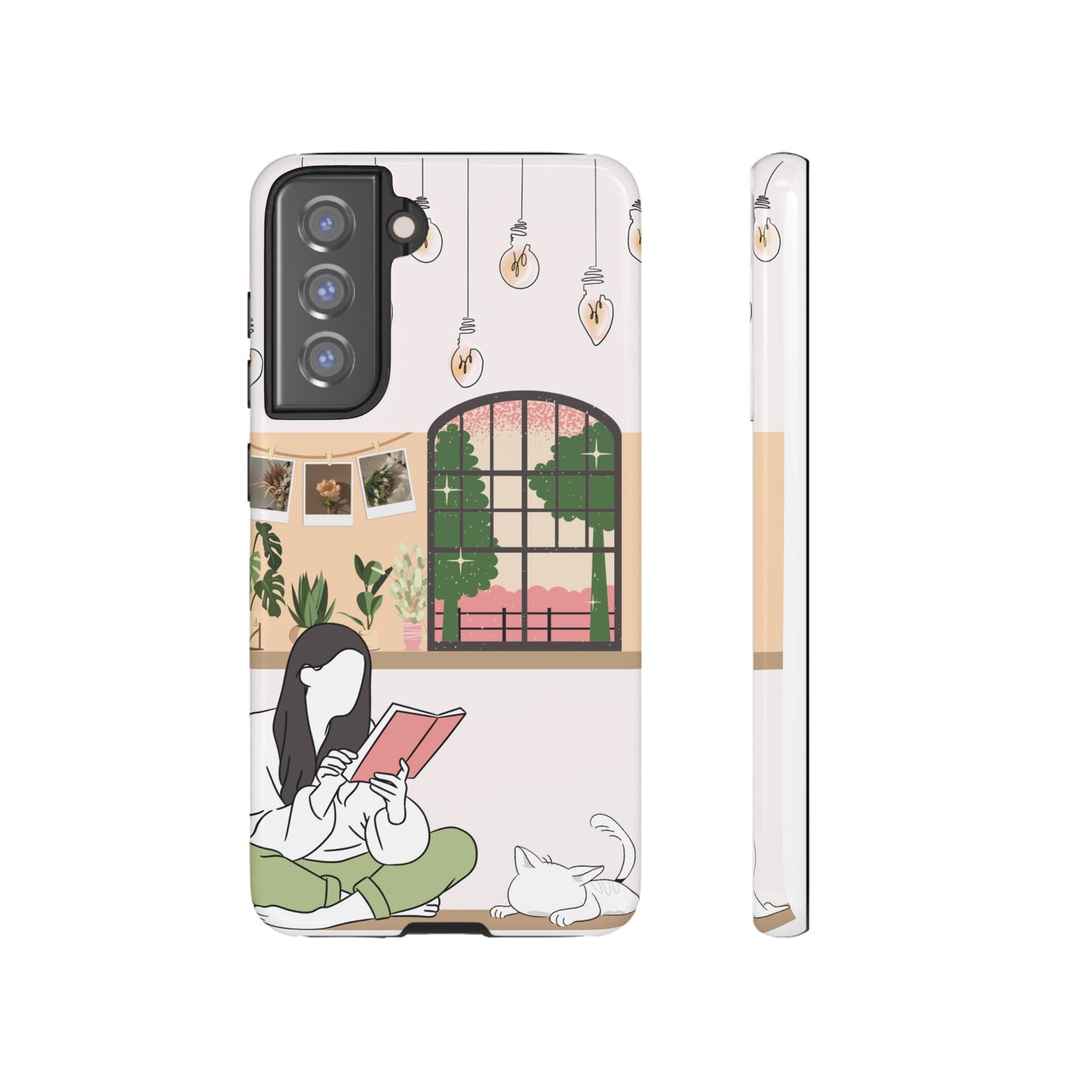 Girl and Cat Wallpaper Phone Case | iPhone 15 Plus/ Pro, 14, 13, 12| Google Pixel 7, Pro, 5| Samsung Galaxy S23 All Major Phone Models