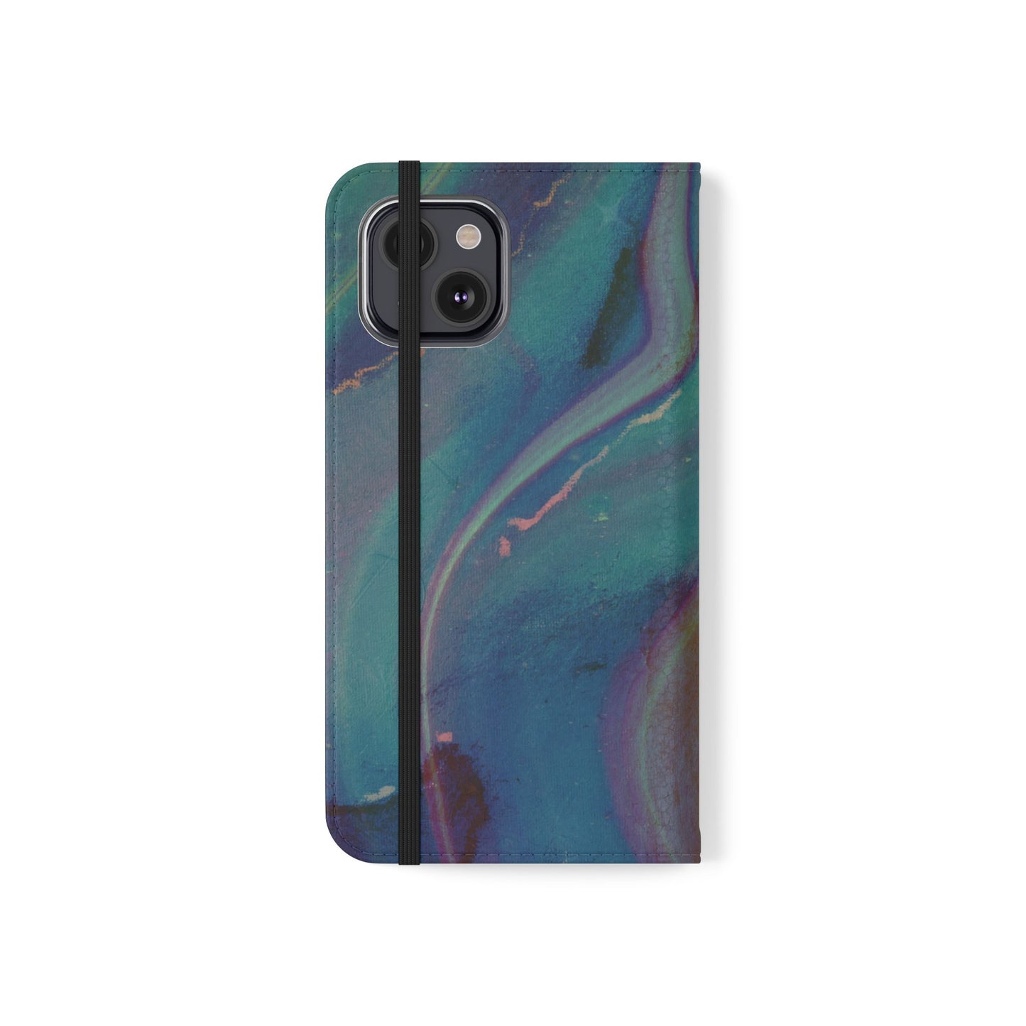 Abstract Resin Swirl Folio Flip Case | Credit Card Holder| iPhone 13, 12, 11| Samsung S22 & S21