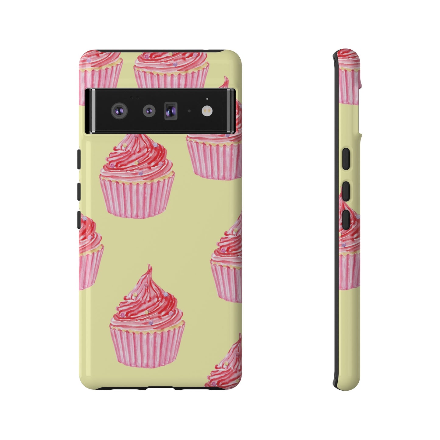 Pink Cupcake Wallpaper Phone Case | iPhone 15 Plus/ Pro, 14, 13, 12| Google Pixel 7, Pro, 5| Samsung Galaxy S23 All Major Phone Models