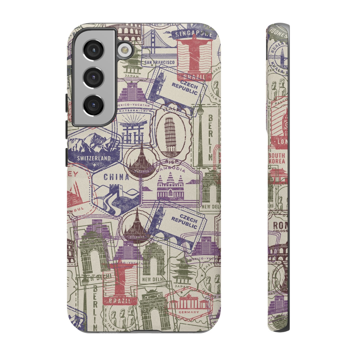 Travel Stamp Wallpaper Phone Case | iPhone 15 Plus/ Pro, 14, 13, 12| Google Pixel 7, Pro, 5| Samsung Galaxy S23 All Major Phone Models