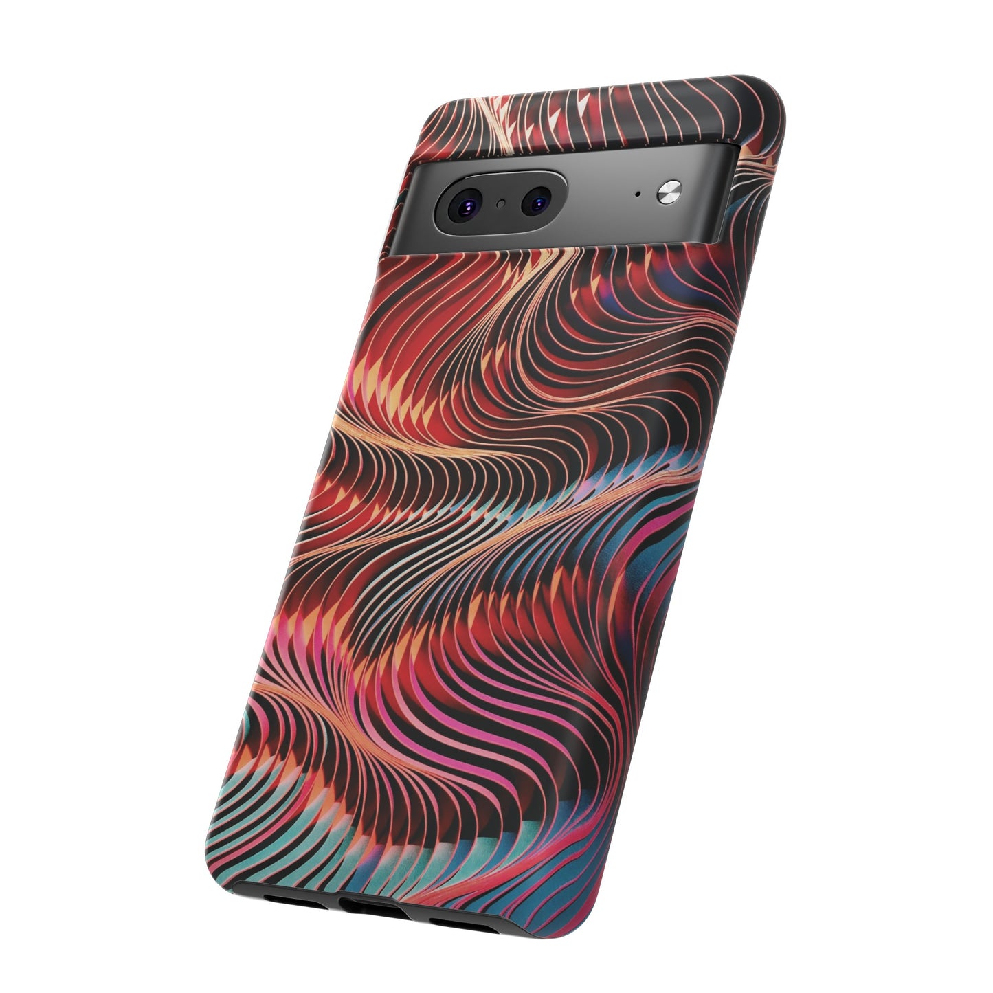 Wavy Crimson Abstract Wallpaper Phone Case|iPhone 15 Plus/ Pro, 14, 13, 12|Google Pixel 7, Pro, 5| Samsung Galaxy S23 All Major Phone Models