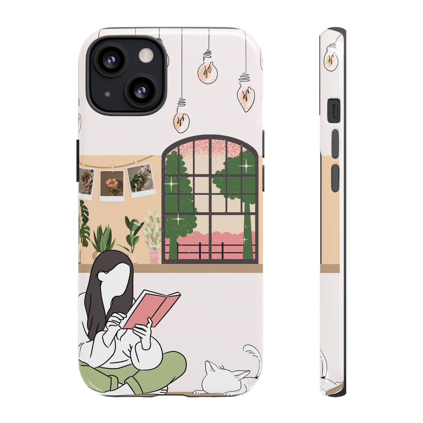 Girl and Cat Wallpaper Phone Case | iPhone 15 Plus/ Pro, 14, 13, 12| Google Pixel 7, Pro, 5| Samsung Galaxy S23 All Major Phone Models