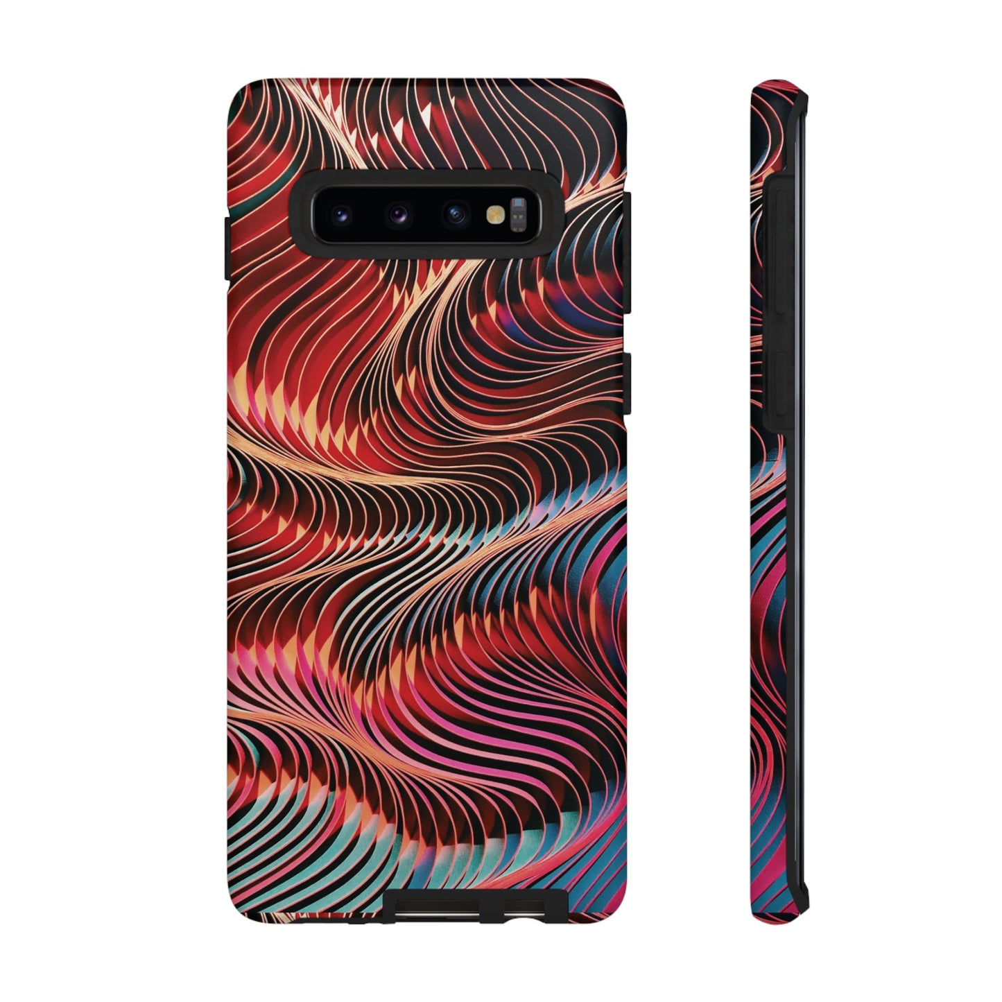 Wavy Crimson Abstract Wallpaper Phone Case|iPhone 15 Plus/ Pro, 14, 13, 12|Google Pixel 7, Pro, 5| Samsung Galaxy S23 All Major Phone Models