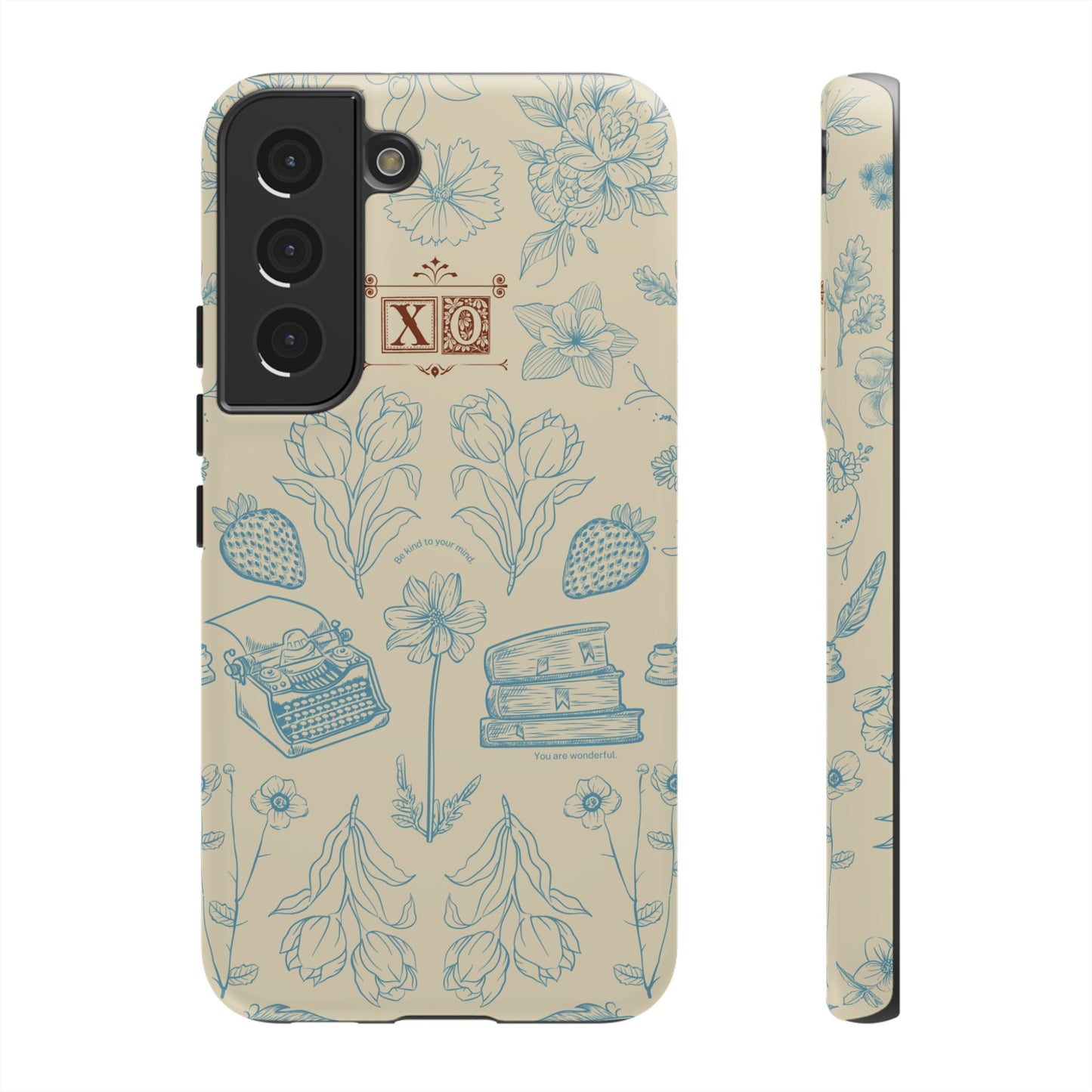 Typewriter Among The Flowers Phone Case | iPhone 15 Plus/ Pro, 14, 13, 12| Google Pixel 7, Pro, 5| Samsung Galaxy S23 All Major Phone Models