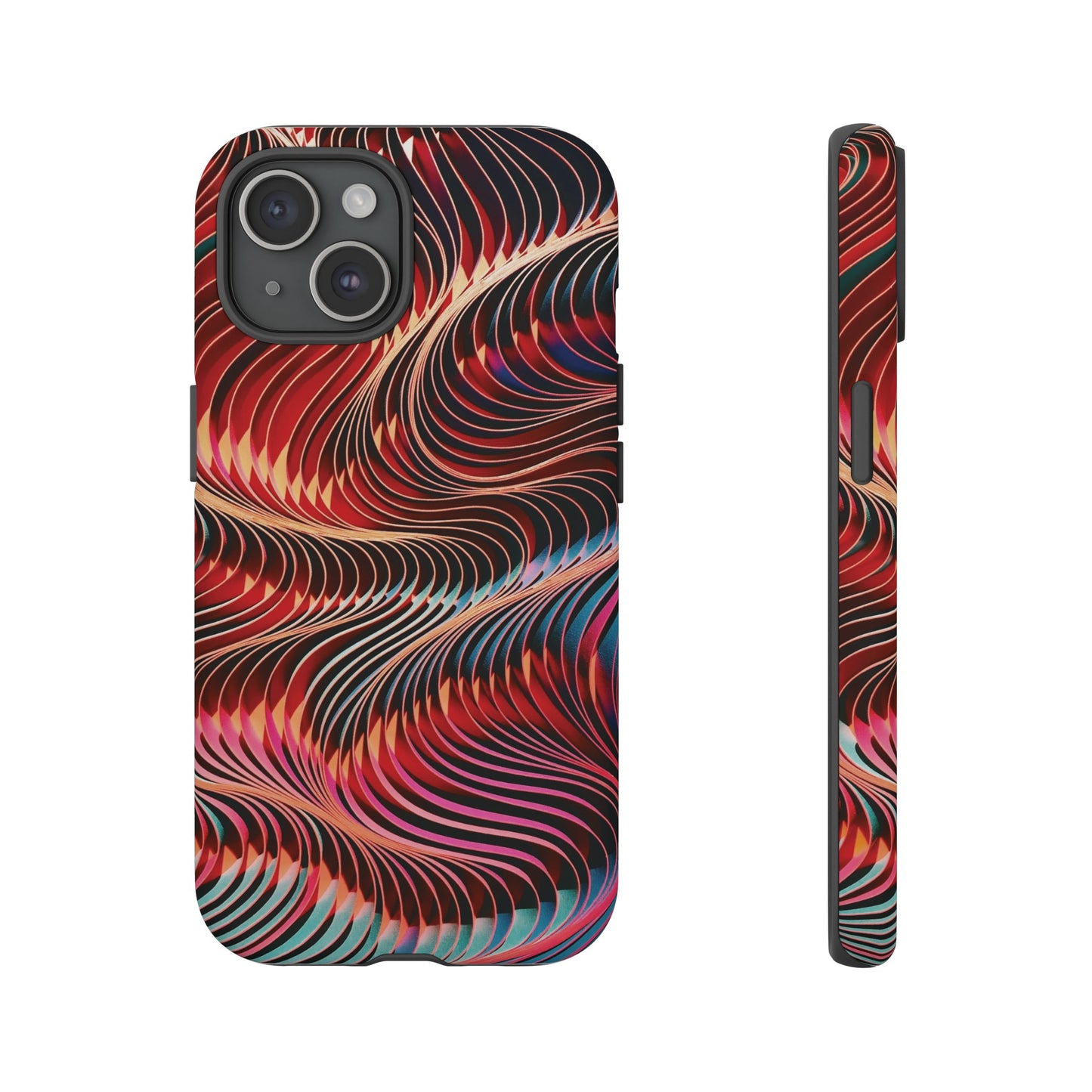 Wavy Crimson Abstract Wallpaper Phone Case|iPhone 15 Plus/ Pro, 14, 13, 12|Google Pixel 7, Pro, 5| Samsung Galaxy S23 All Major Phone Models