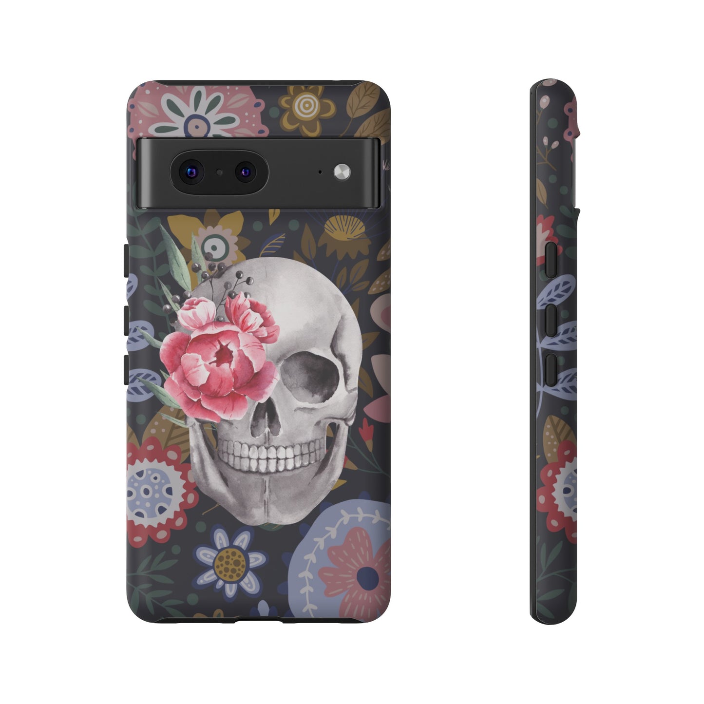 Floral Skull Wallpaper Phone Case | iPhone 15 Plus/ Pro, 14, 13, 12| Google Pixel 7, Pro, 5| Samsung Galaxy S23 All Major Phone Models