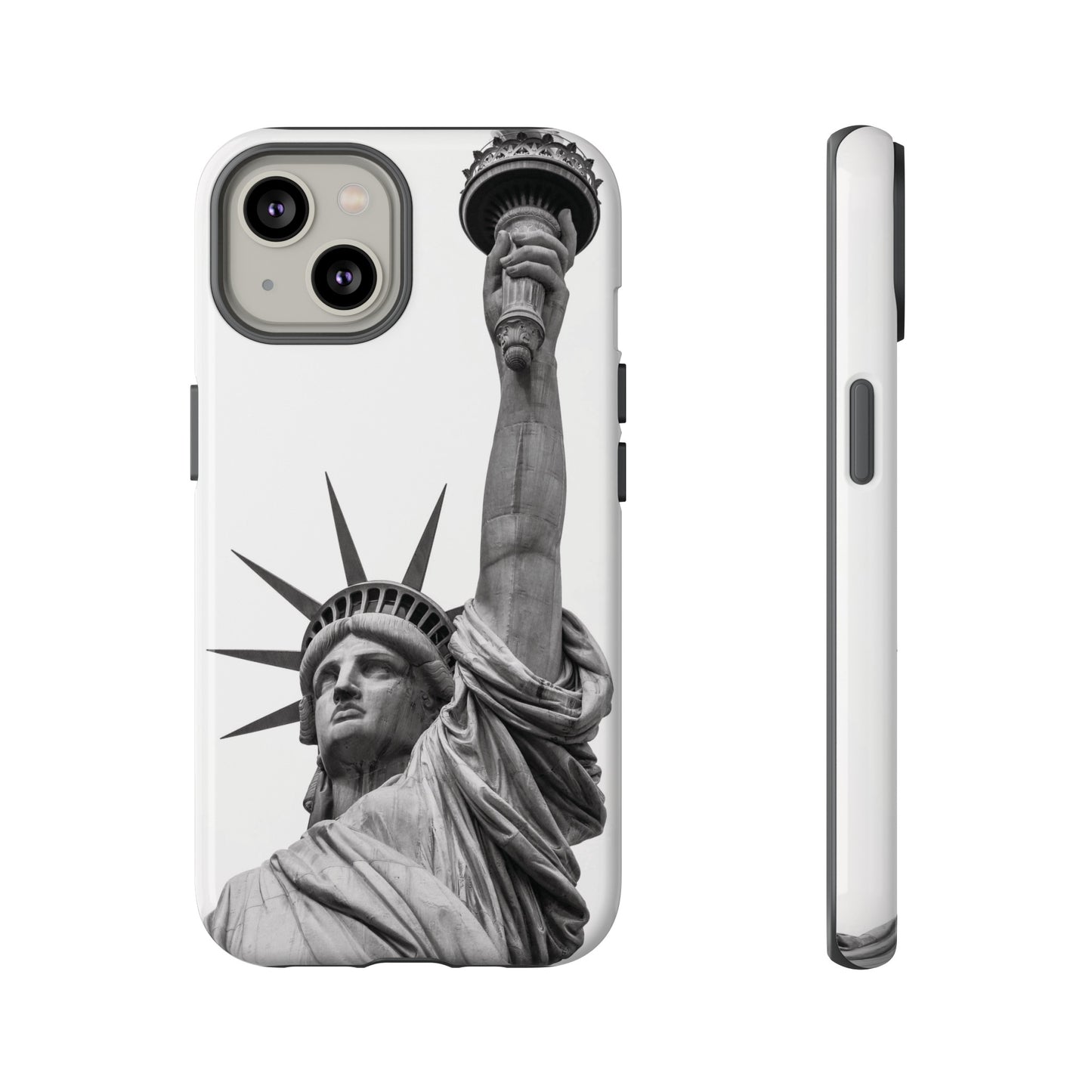 Black & White Statue of Liberty Wallpaper Phone Case | iPhone 15 Plus/ Pro, 14, 13, 12| Google Pixel 7, Pro, 5| Samsung Galaxy S23 All Major Phone Models